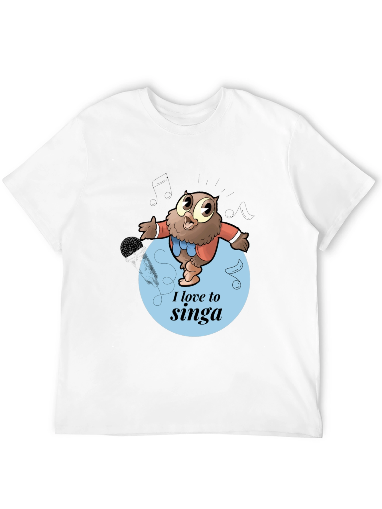 Singing Owl Graphic Tee - Mens Black T-Shirt