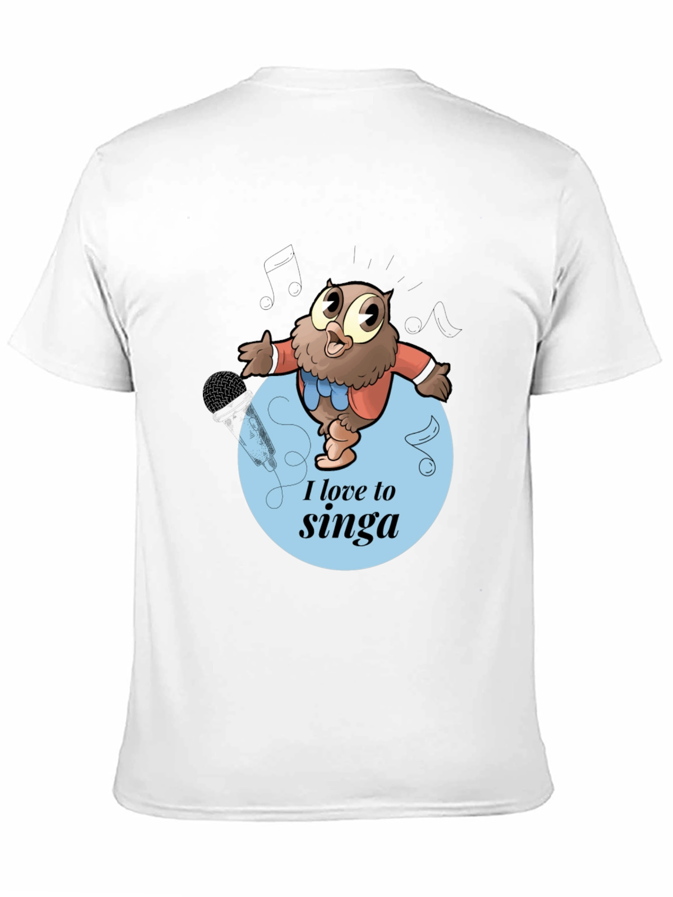 Singing Owl Graphic Tee - Mens Black T-Shirt
