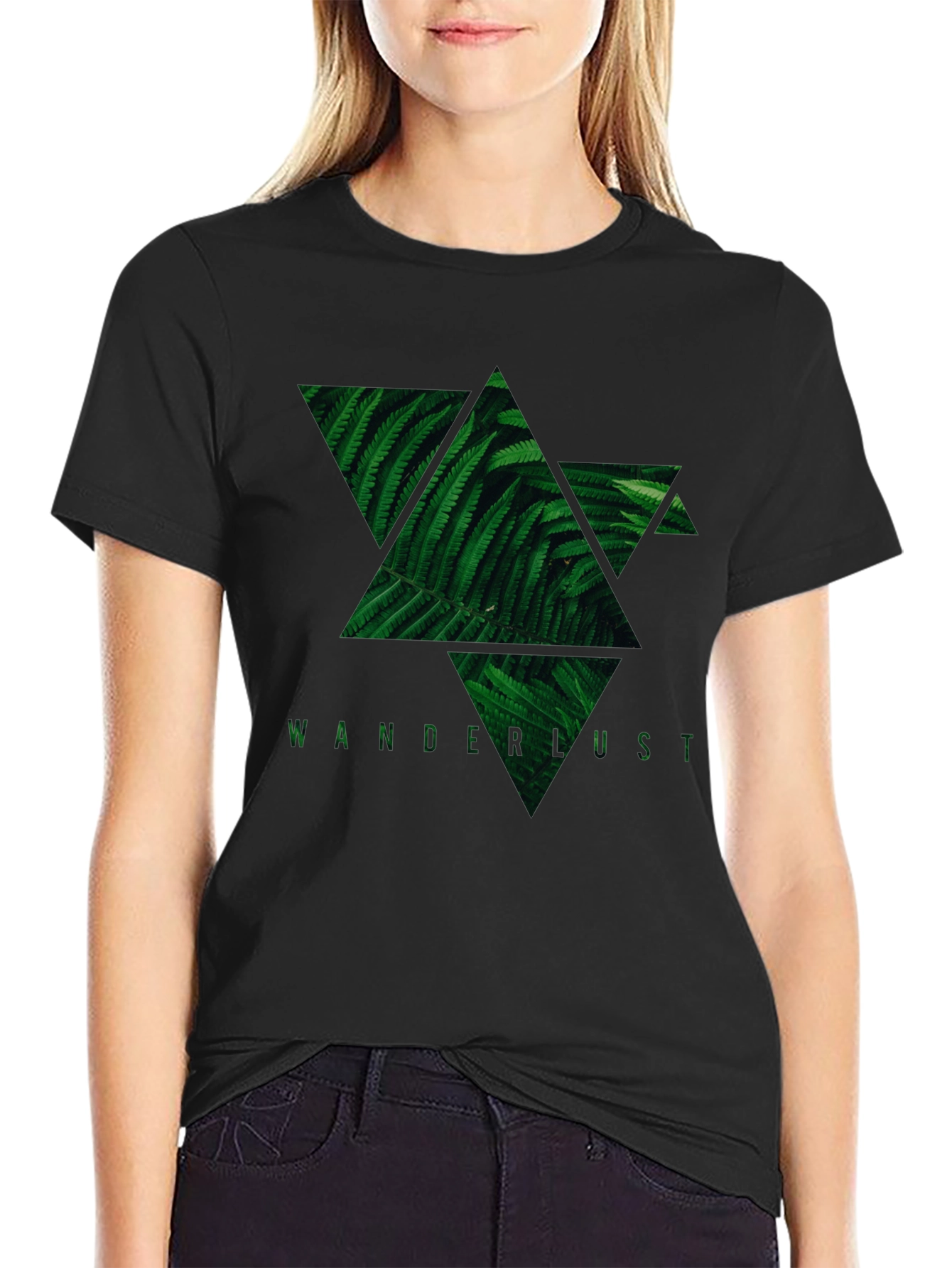 Fern Star Wanderlust Black T-Shirt