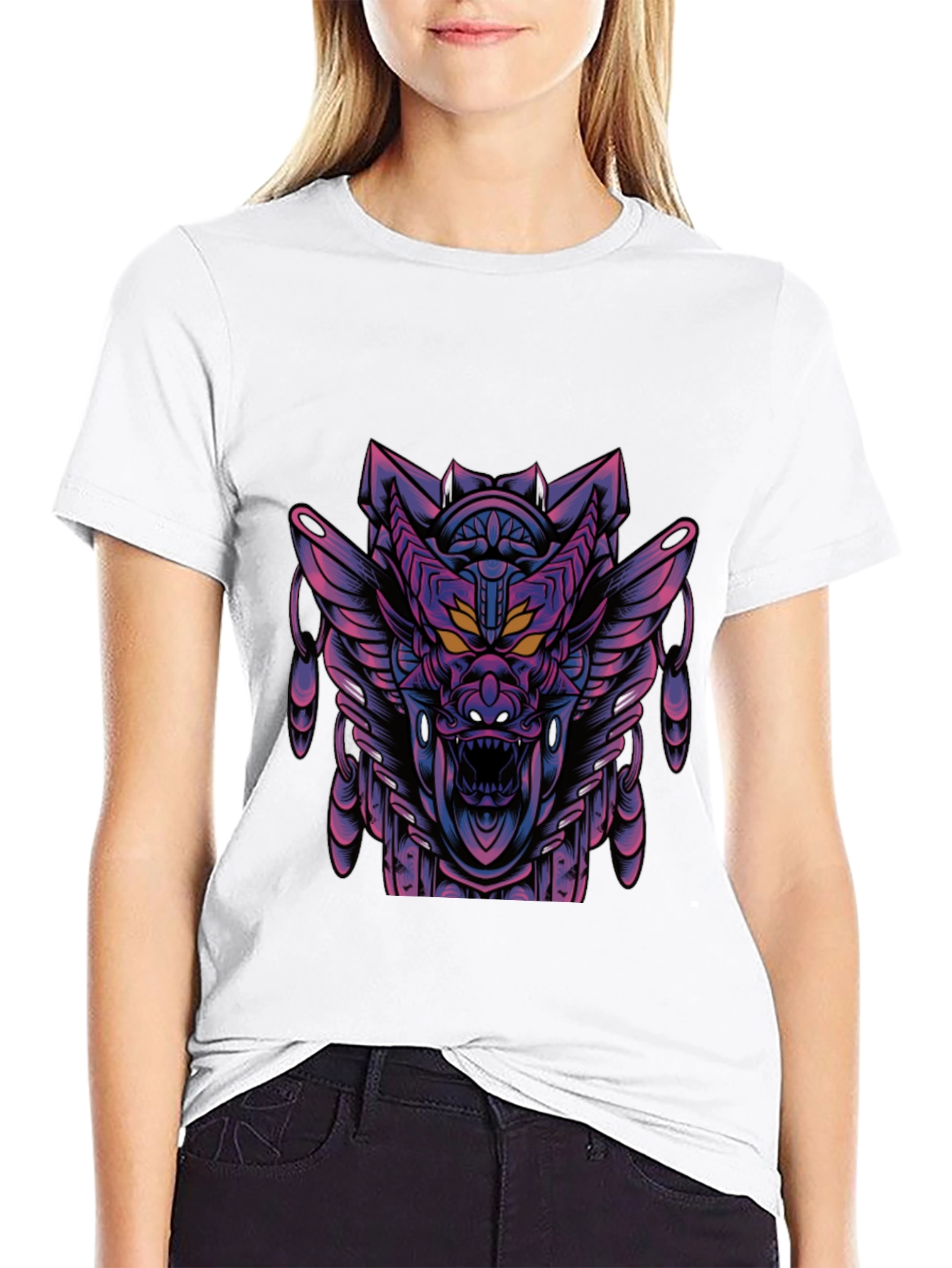 Cyberpunk Dragon Graphic Tee - Dark Style