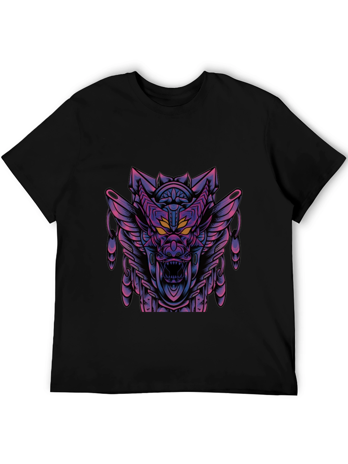 Cyberpunk Dragon Graphic Tee - Dark Style