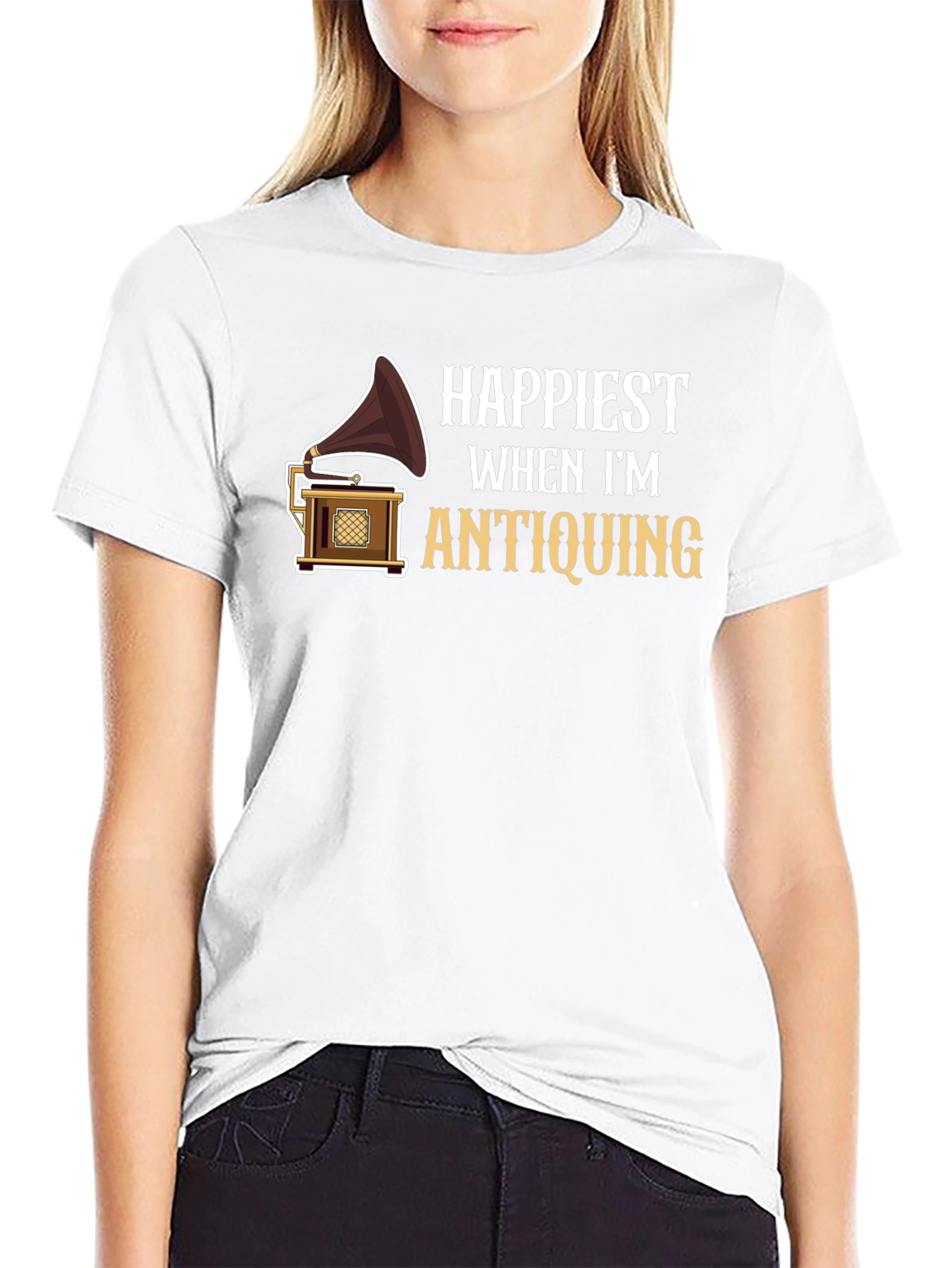 Happiest When Im Antiquing Graphic T-Shirt