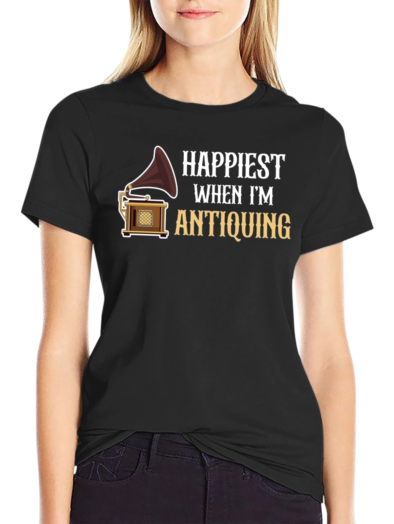 Happiest When Im Antiquing Graphic T-Shirt