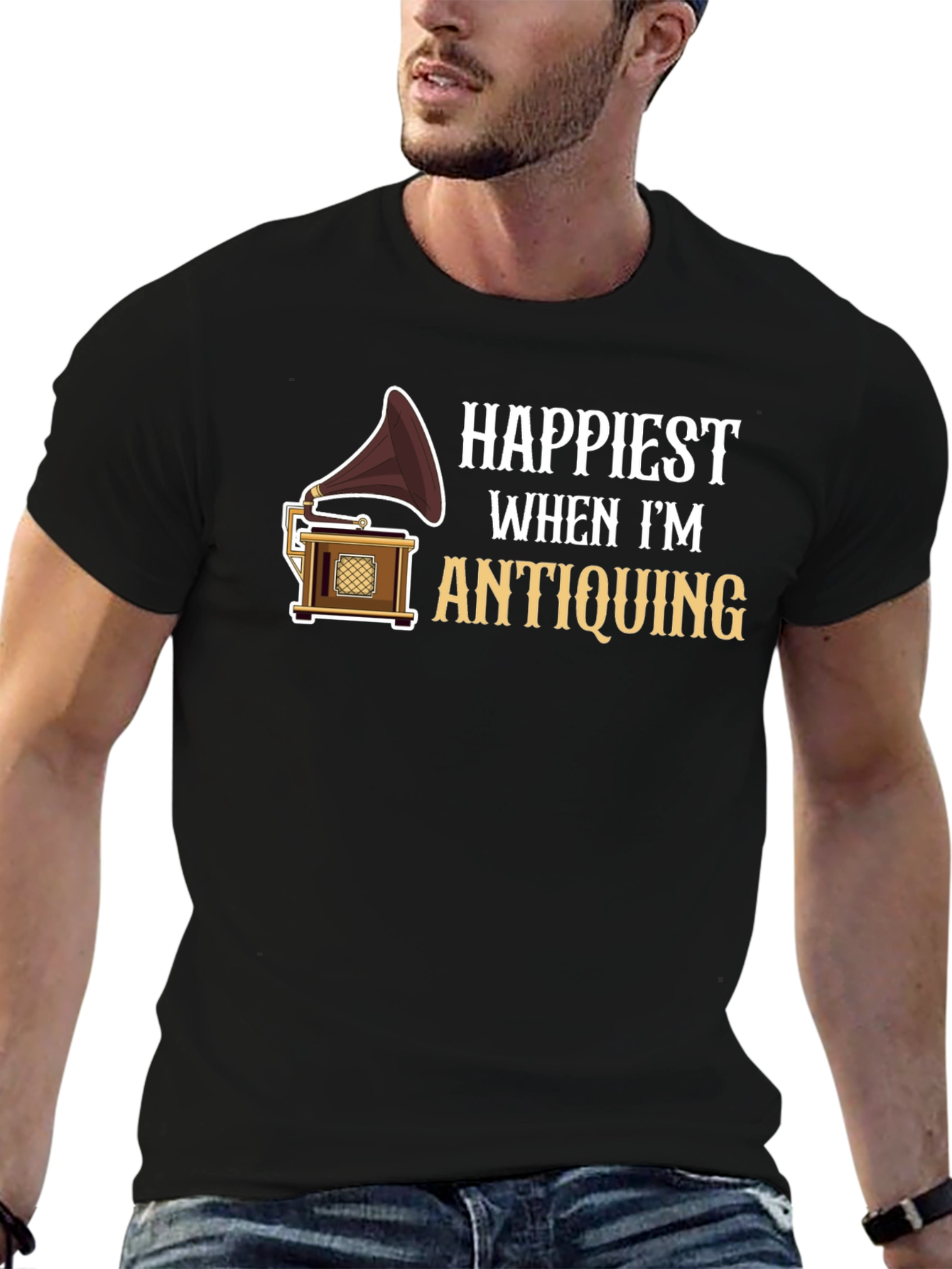 Happiest When Im Antiquing Graphic T-Shirt