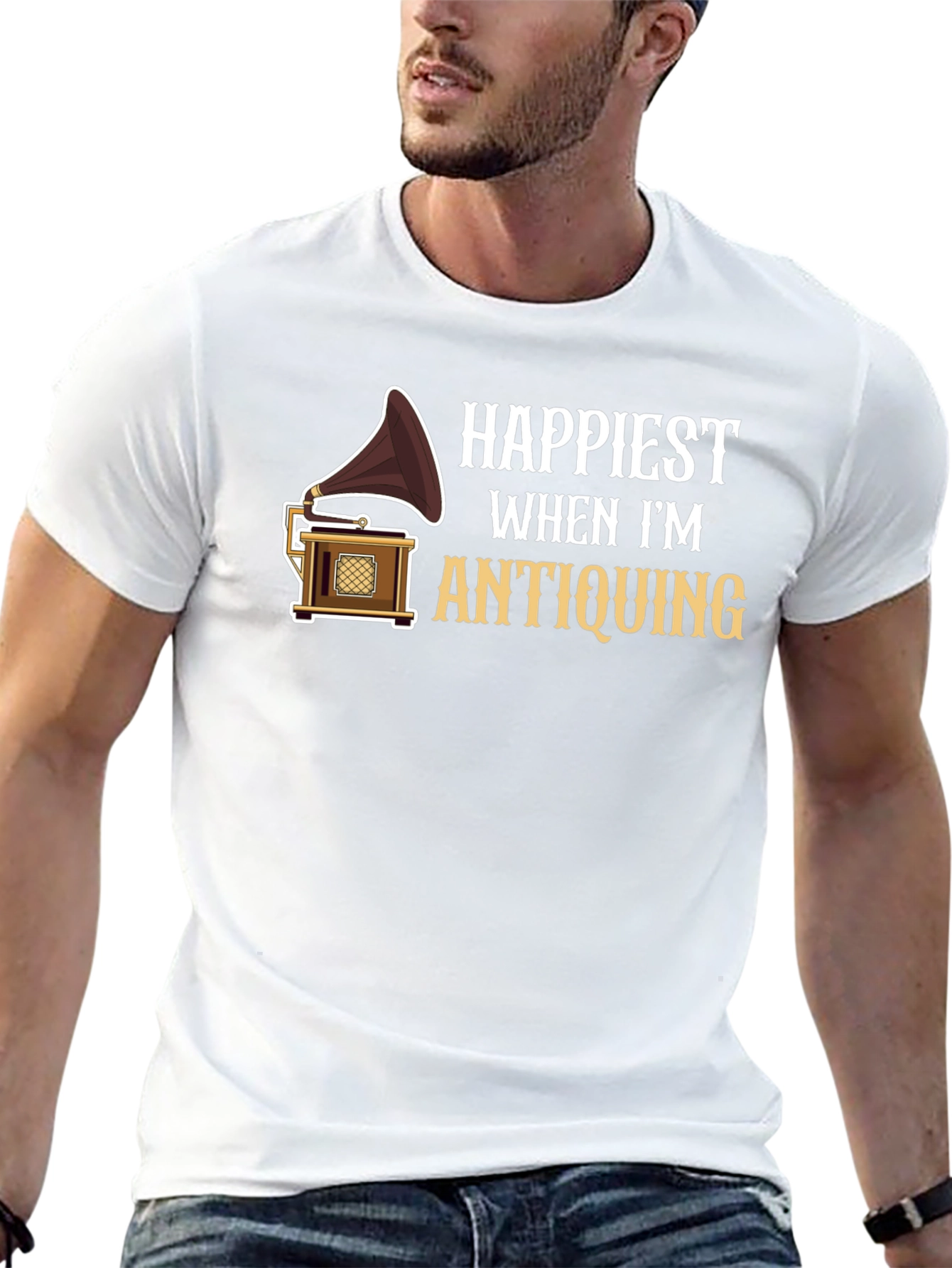 Happiest When Im Antiquing Graphic T-Shirt