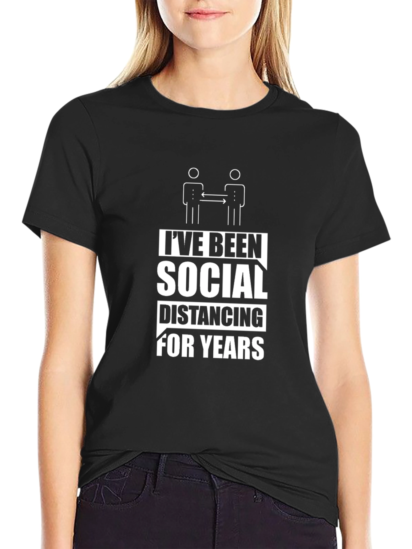 Ive Been Social Distancing T-Shirt - Black Cotton Tee