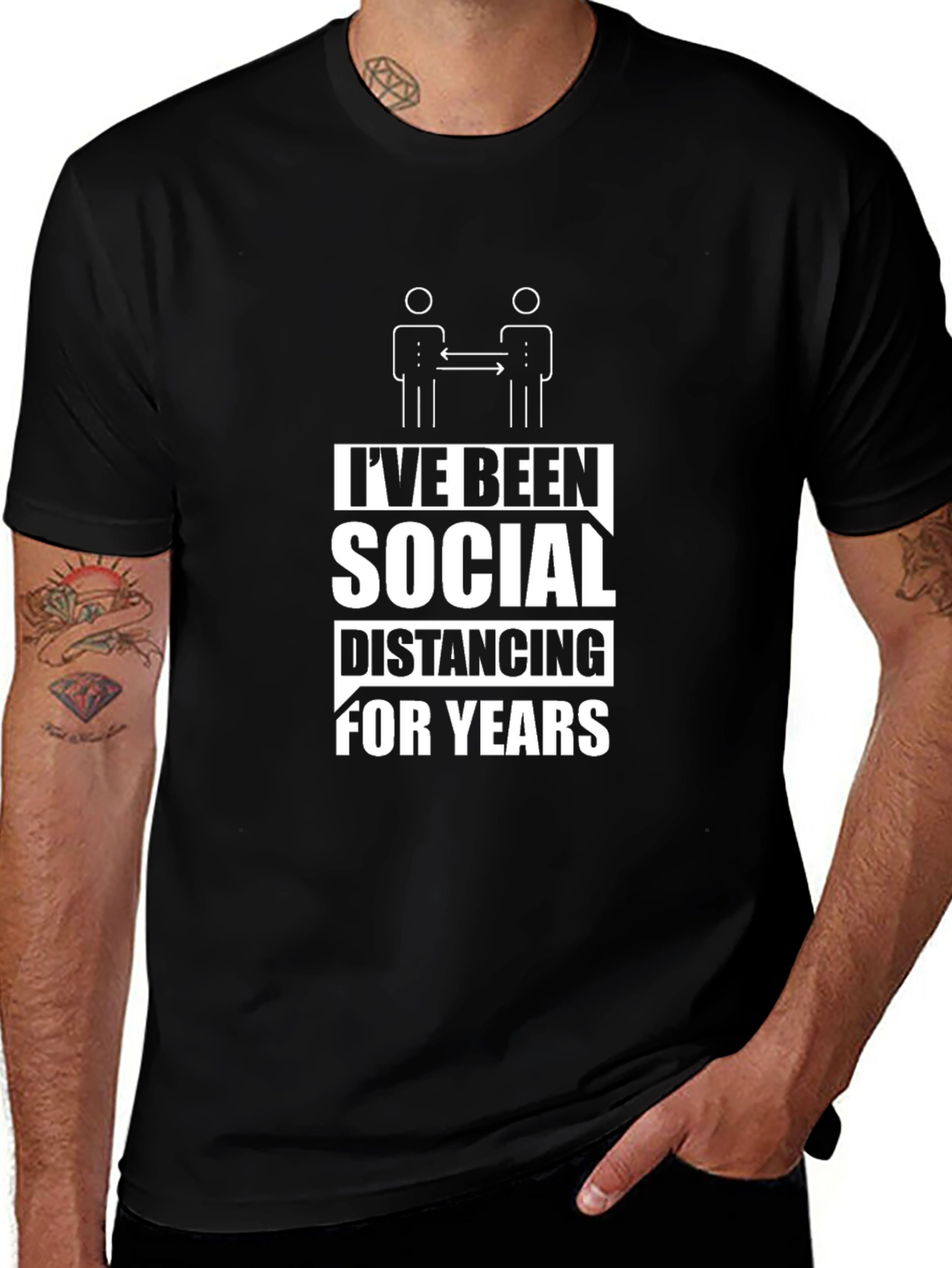 Ive Been Social Distancing T-Shirt - Black Cotton Tee
