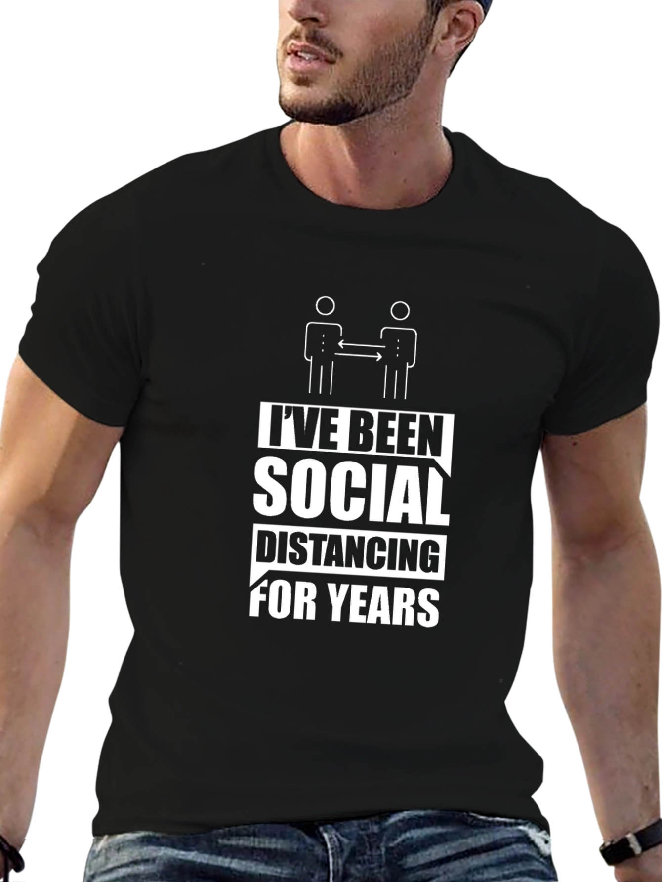 Ive Been Social Distancing T-Shirt - Black Cotton Tee