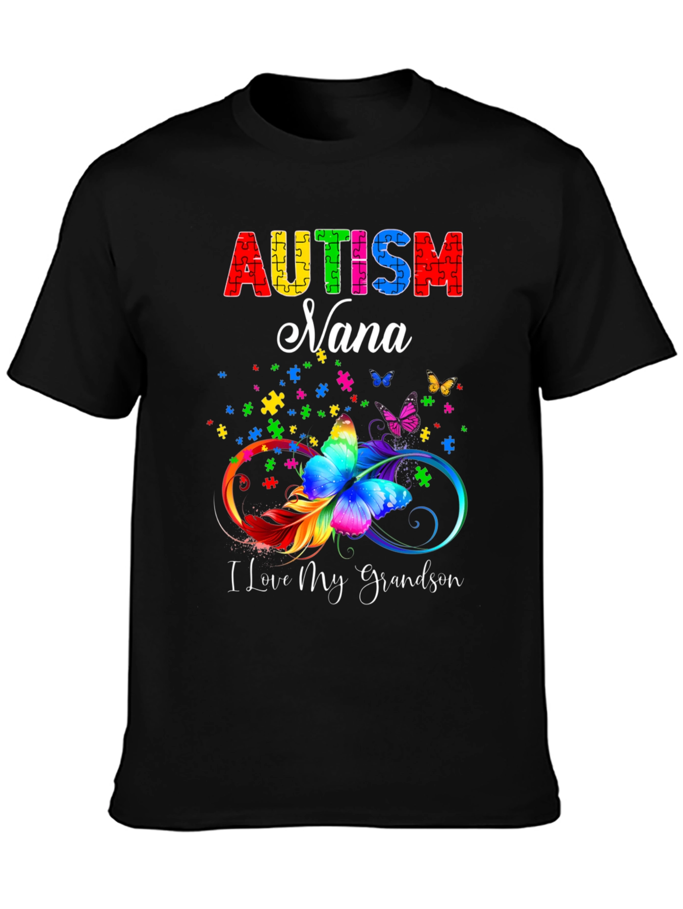 Autism Nana T-Shirt: Love My Grandson Tee