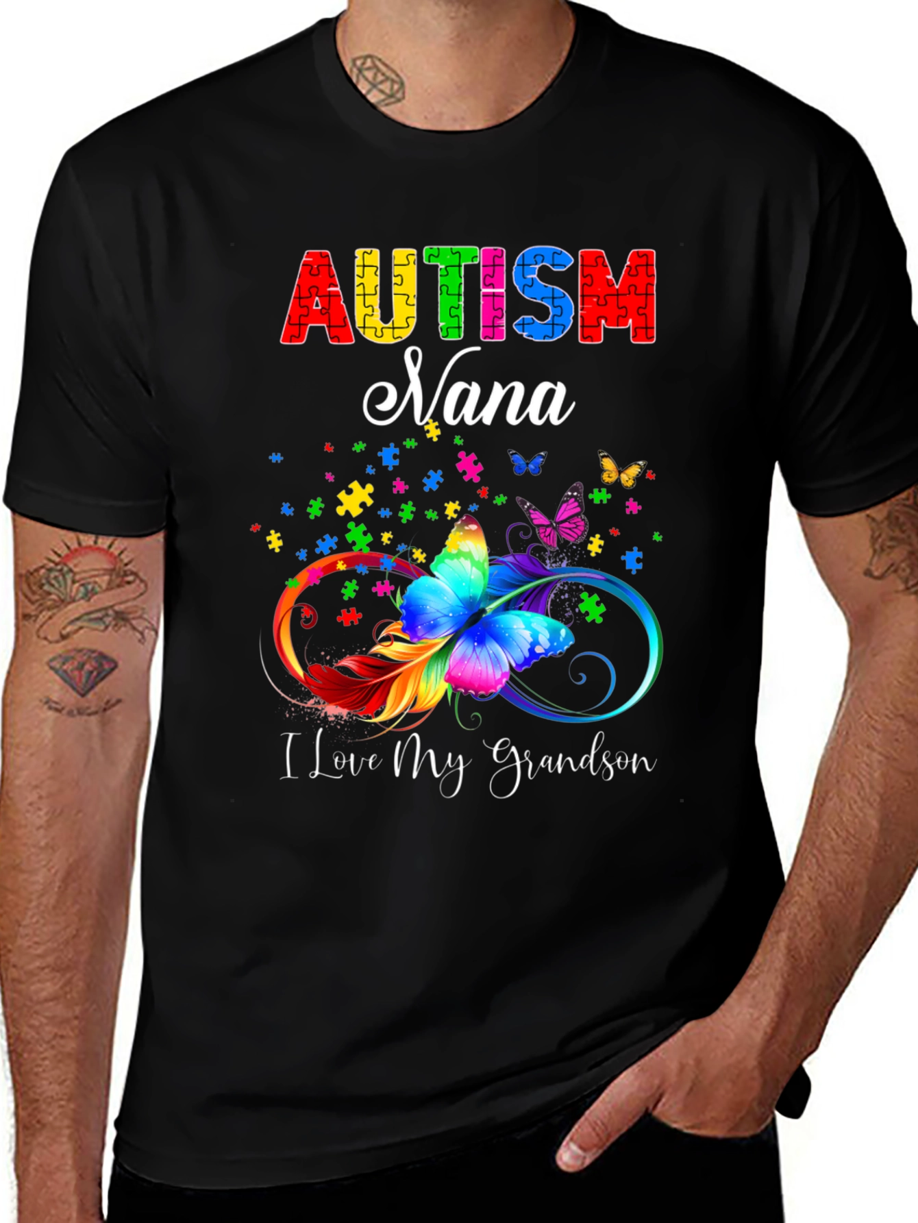 Autism Nana T-Shirt: Love My Grandson Tee