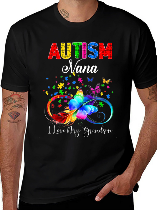 Autism Nana T-Shirt: Love My Grandson Tee