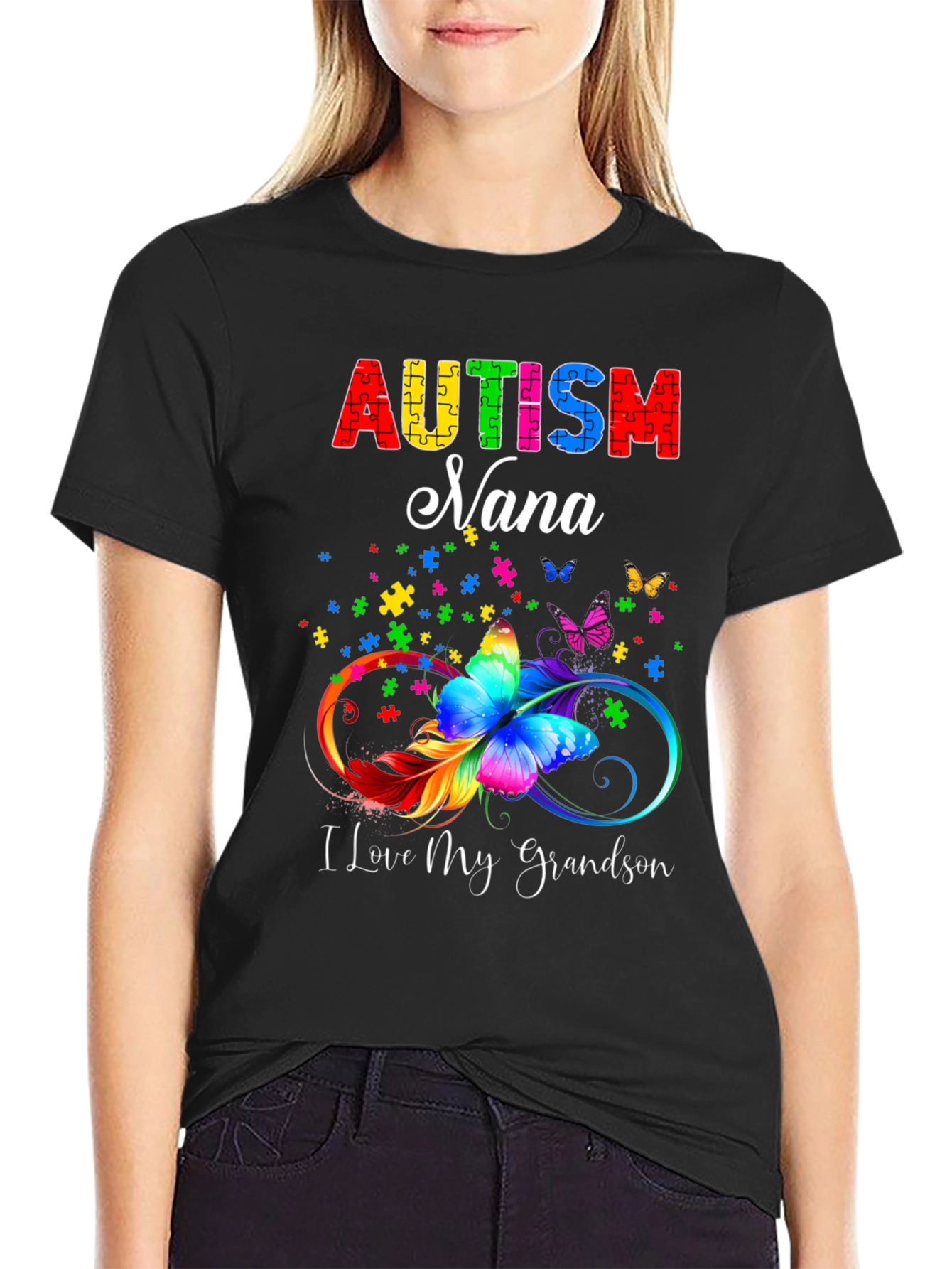 Autism Nana T-Shirt: Love My Grandson Tee