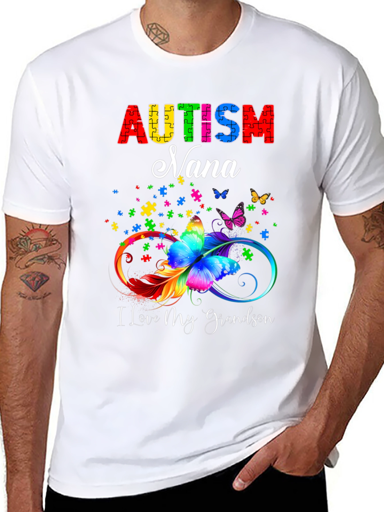 Autism Nana T-Shirt: Love My Grandson Tee