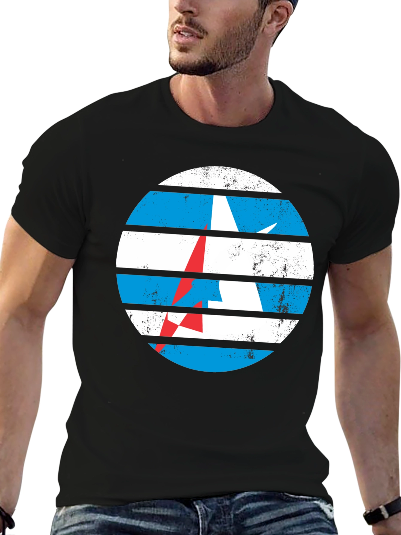 Retro Circle Graphic Tee - Classic Design