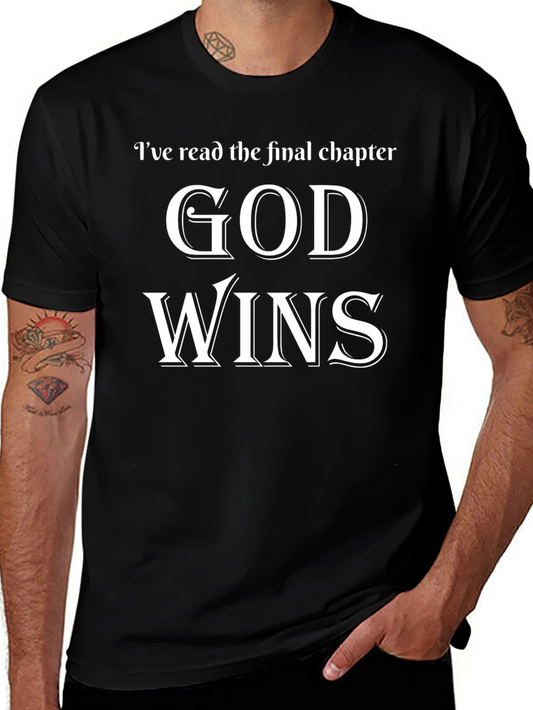 God Wins Black T-Shirt Christian Faith Apparel