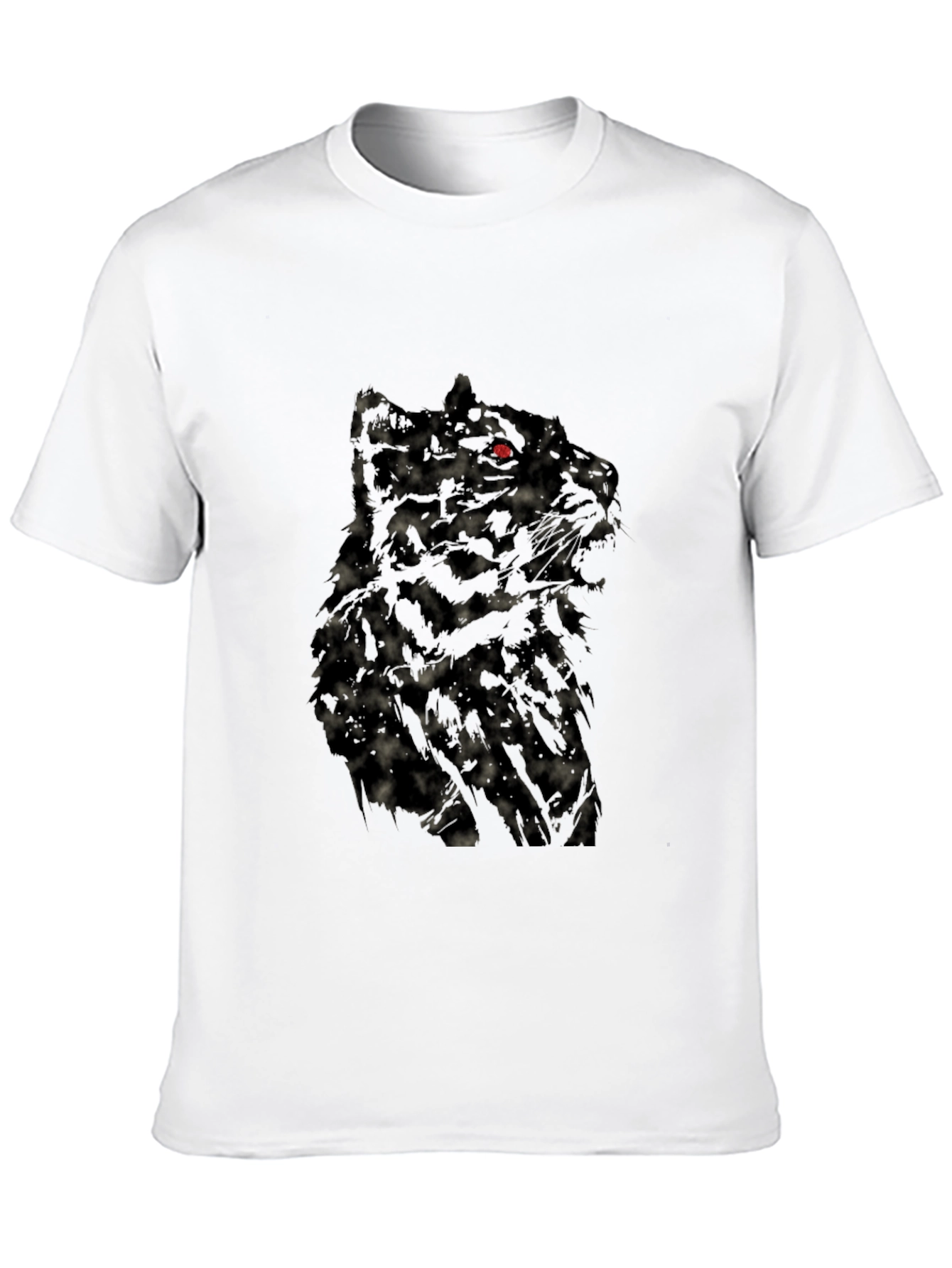 Mens Black Wolf Graphic T-Shirt