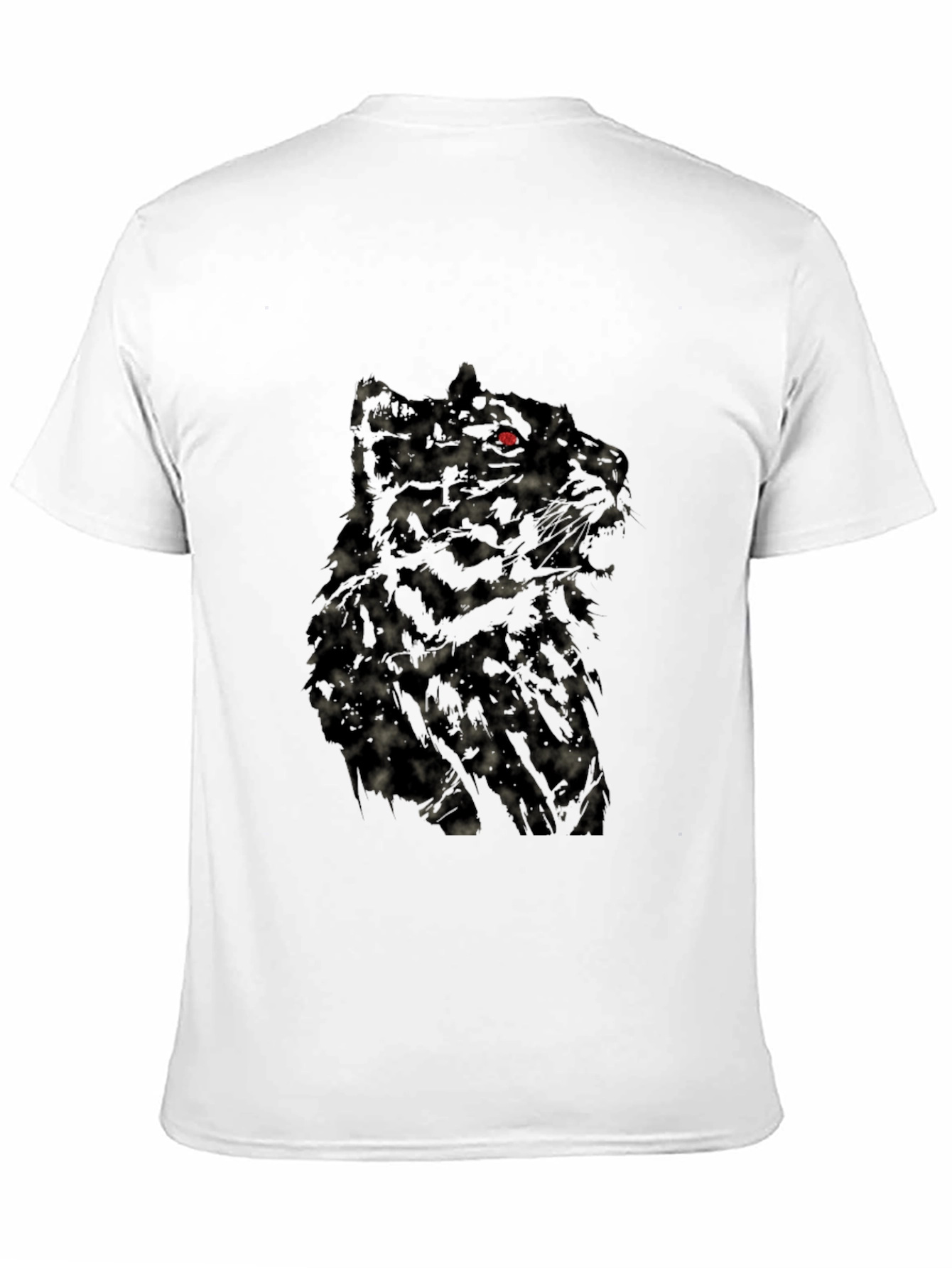 Mens Black Wolf Graphic T-Shirt