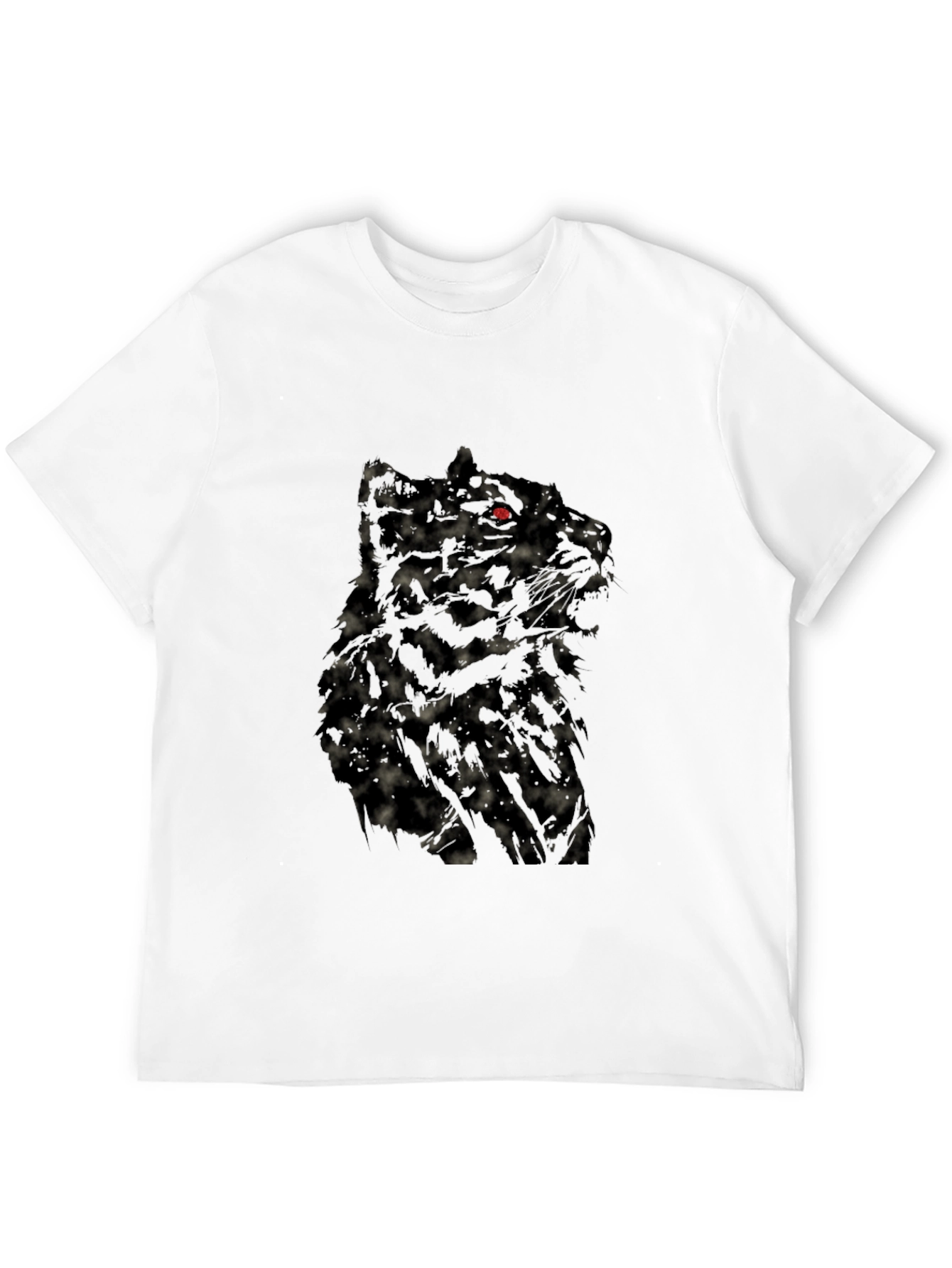 Mens Black Wolf Graphic T-Shirt