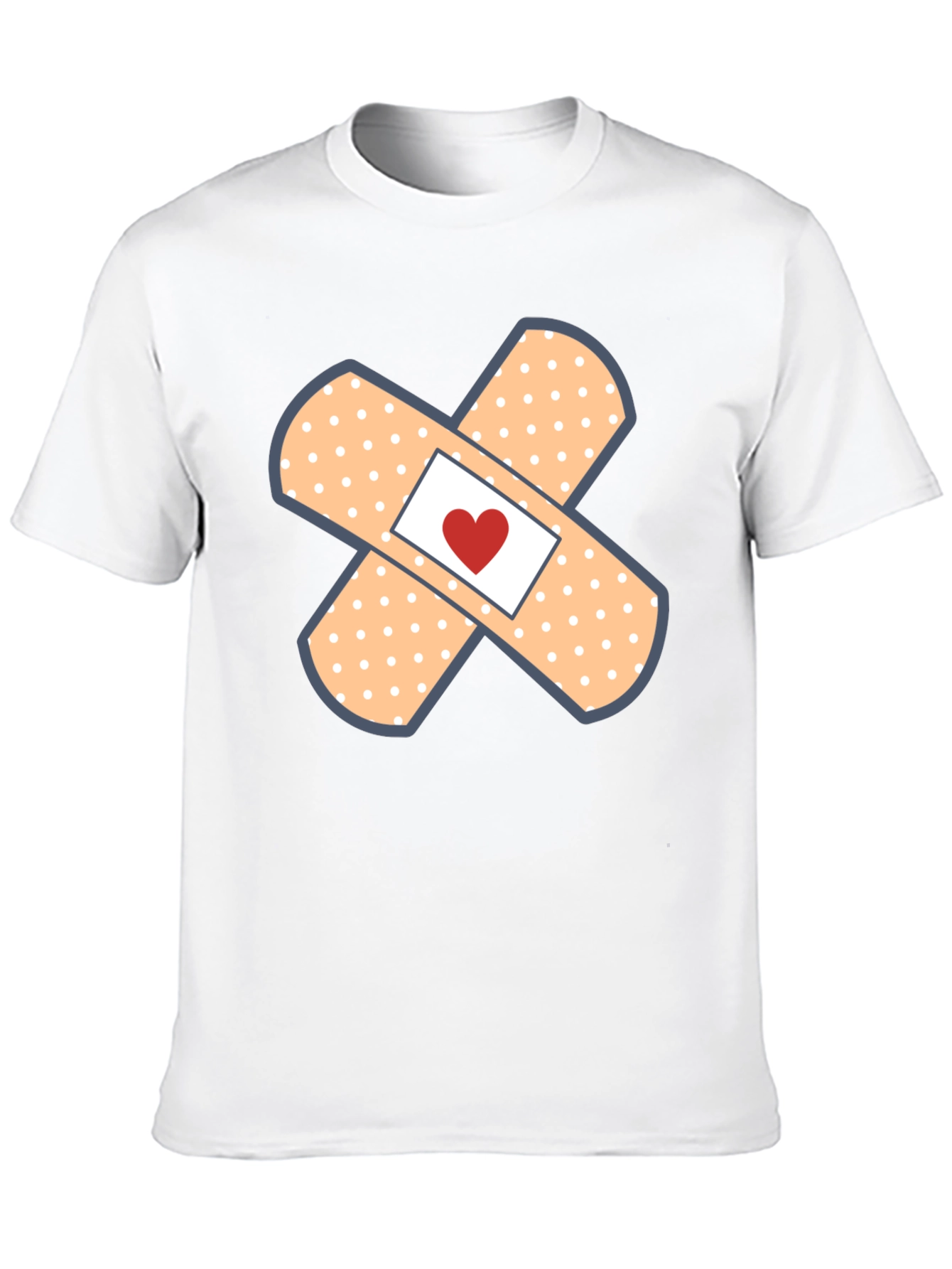 Heart Band-Aid Graphic Tee - Cute & Comfortable