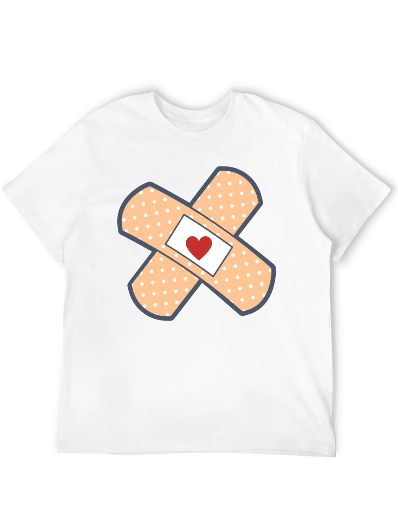 Heart Band-Aid Graphic Tee - Cute & Comfortable