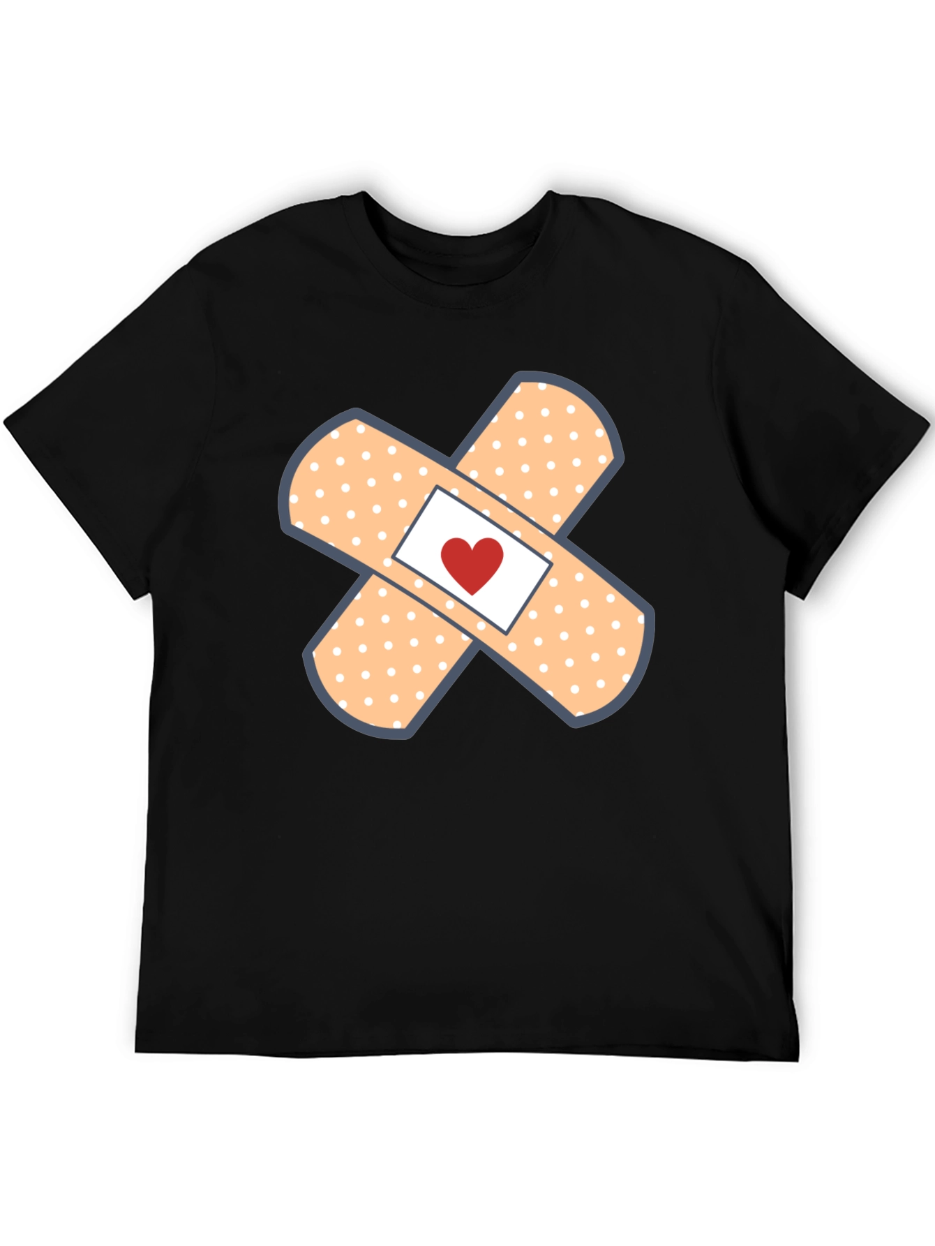 Heart Band-Aid Graphic Tee - Cute & Comfortable