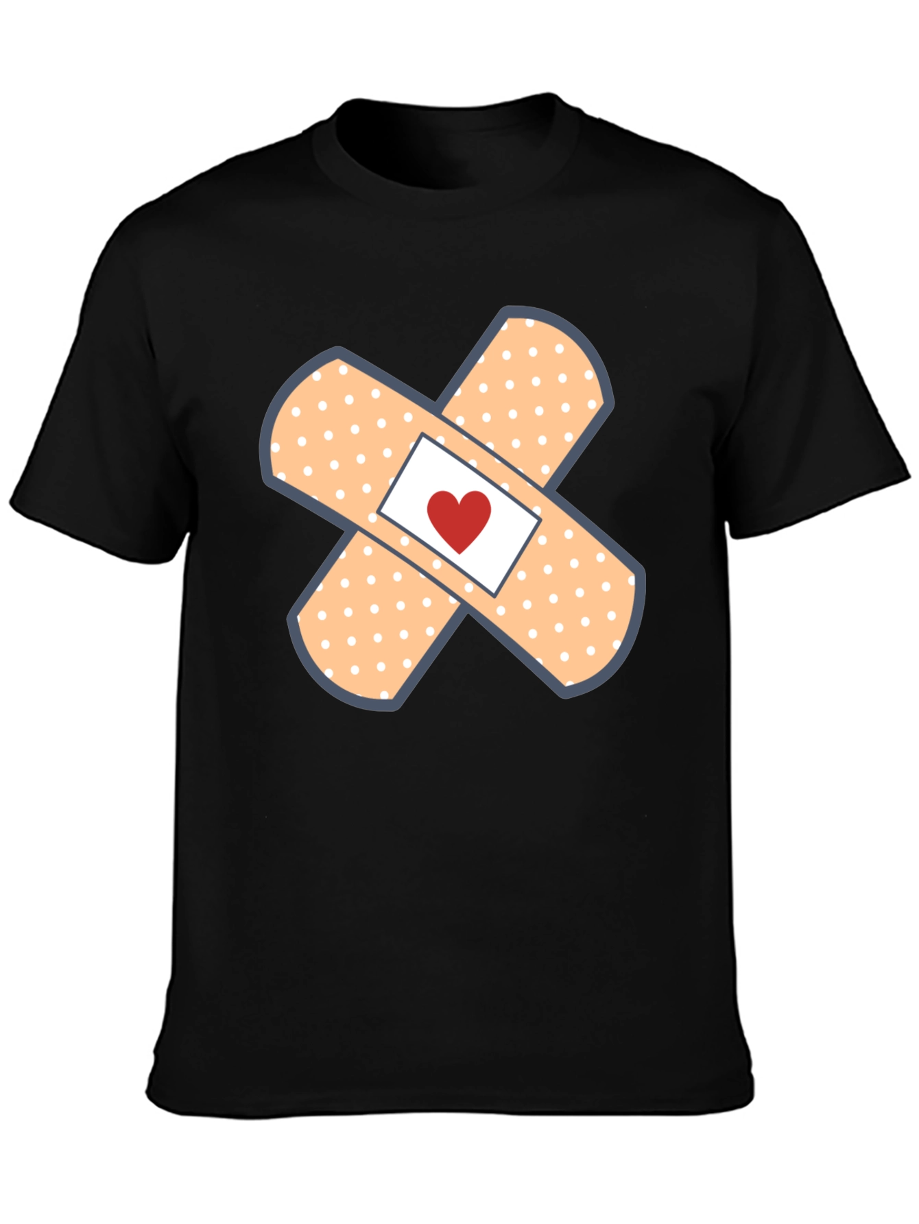 Heart Band-Aid Graphic Tee - Cute & Comfortable