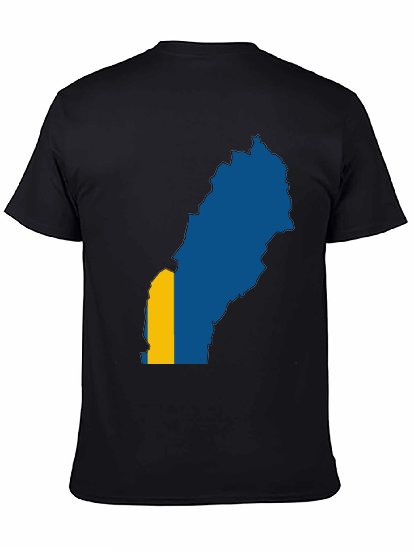 Sweden Map Flag Graphic Tee - Black T-Shirt