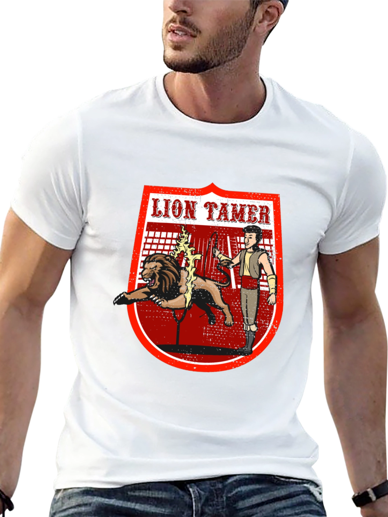 Lion Tamer Graphic T-Shirt - Circus Inspired Design