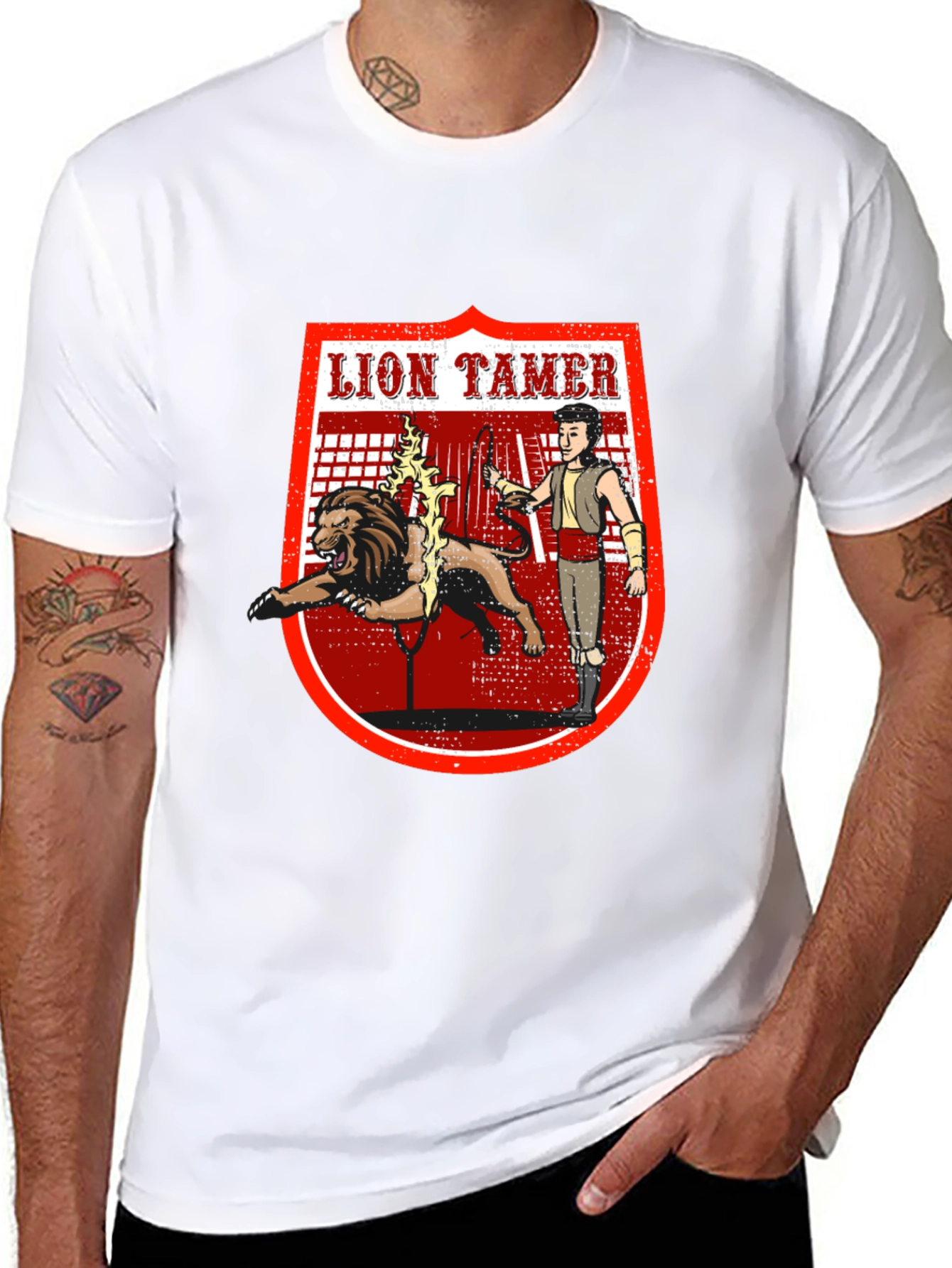 Lion Tamer Graphic T-Shirt - Circus Inspired Design