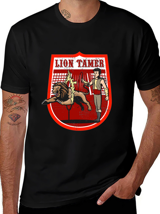 Lion Tamer Graphic T-Shirt - Circus Inspired Design