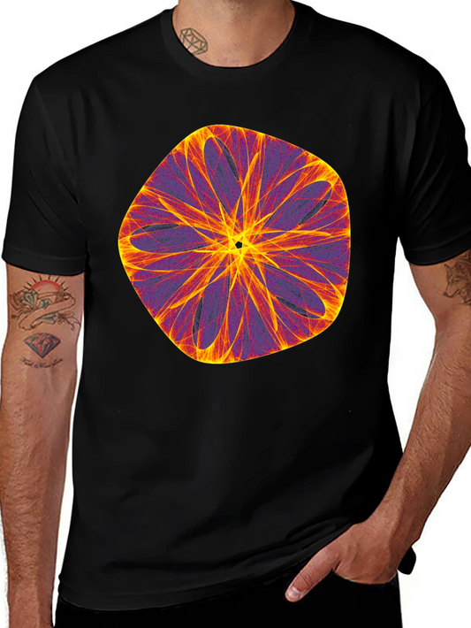 Abstract Geometric Graphic Black T-Shirt