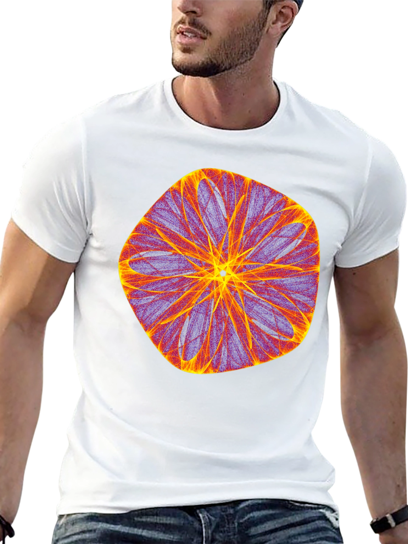 Abstract Geometric Graphic Black T-Shirt