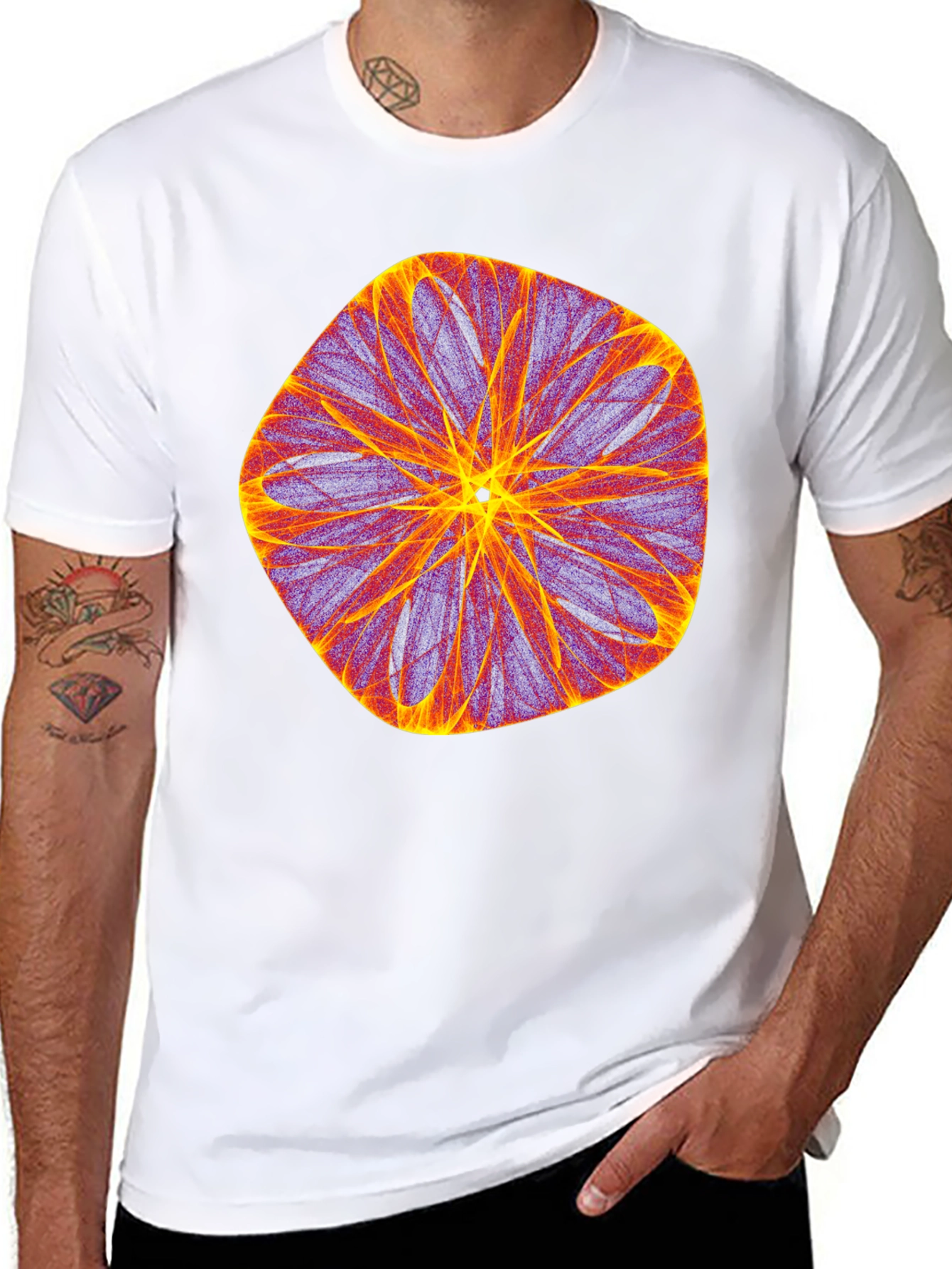 Abstract Geometric Graphic Black T-Shirt