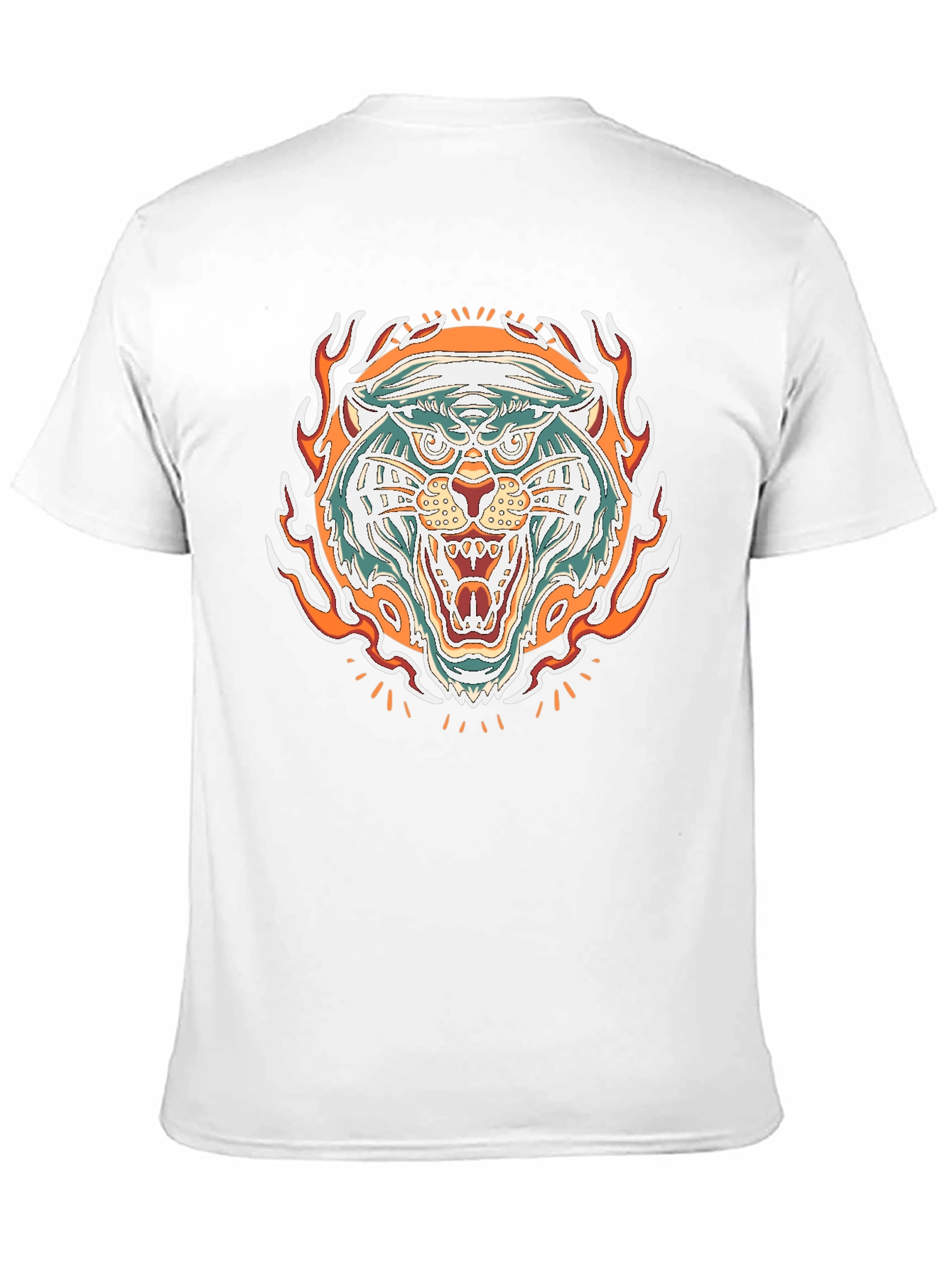 Fiery Tiger Graphic Tee - Bold Black T-Shirt