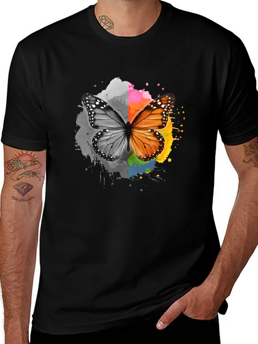 Butterfly Graphic Print Mens T-Shirt