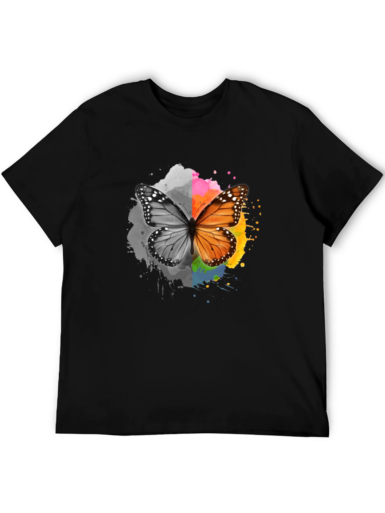 Butterfly Graphic Print Mens T-Shirt