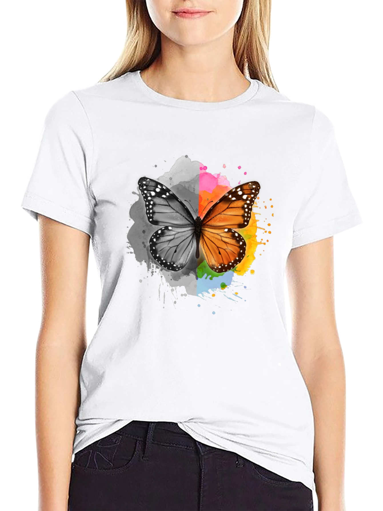 Butterfly Graphic Print Mens T-Shirt