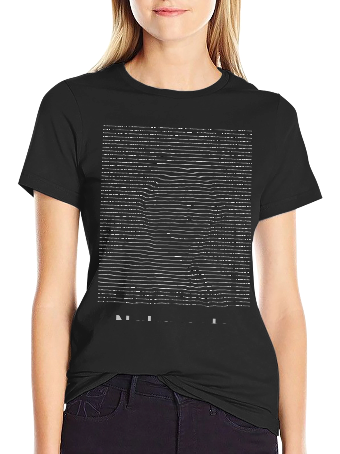 Abstract Portrait Graphic Black T-Shirt
