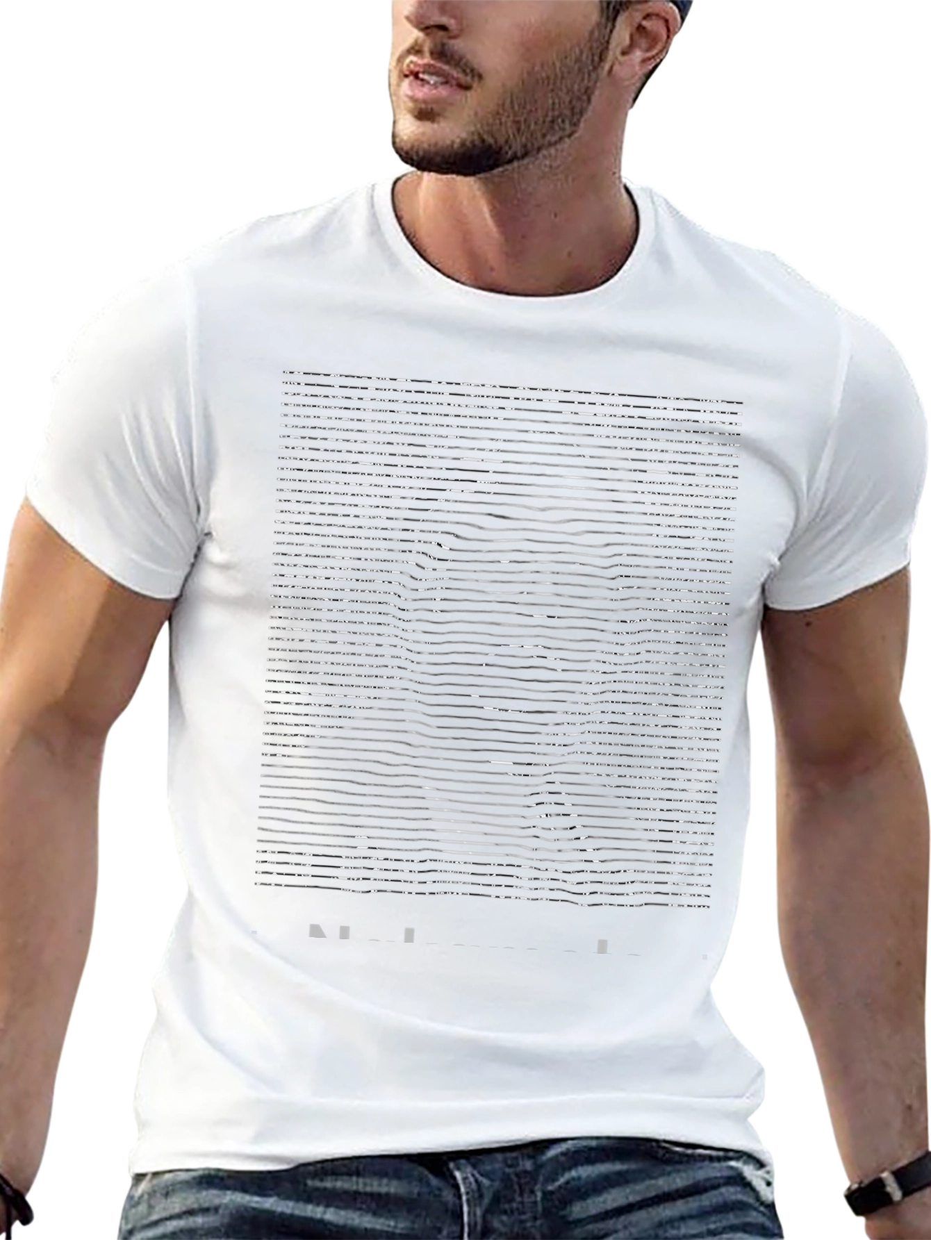 Abstract Portrait Graphic Black T-Shirt