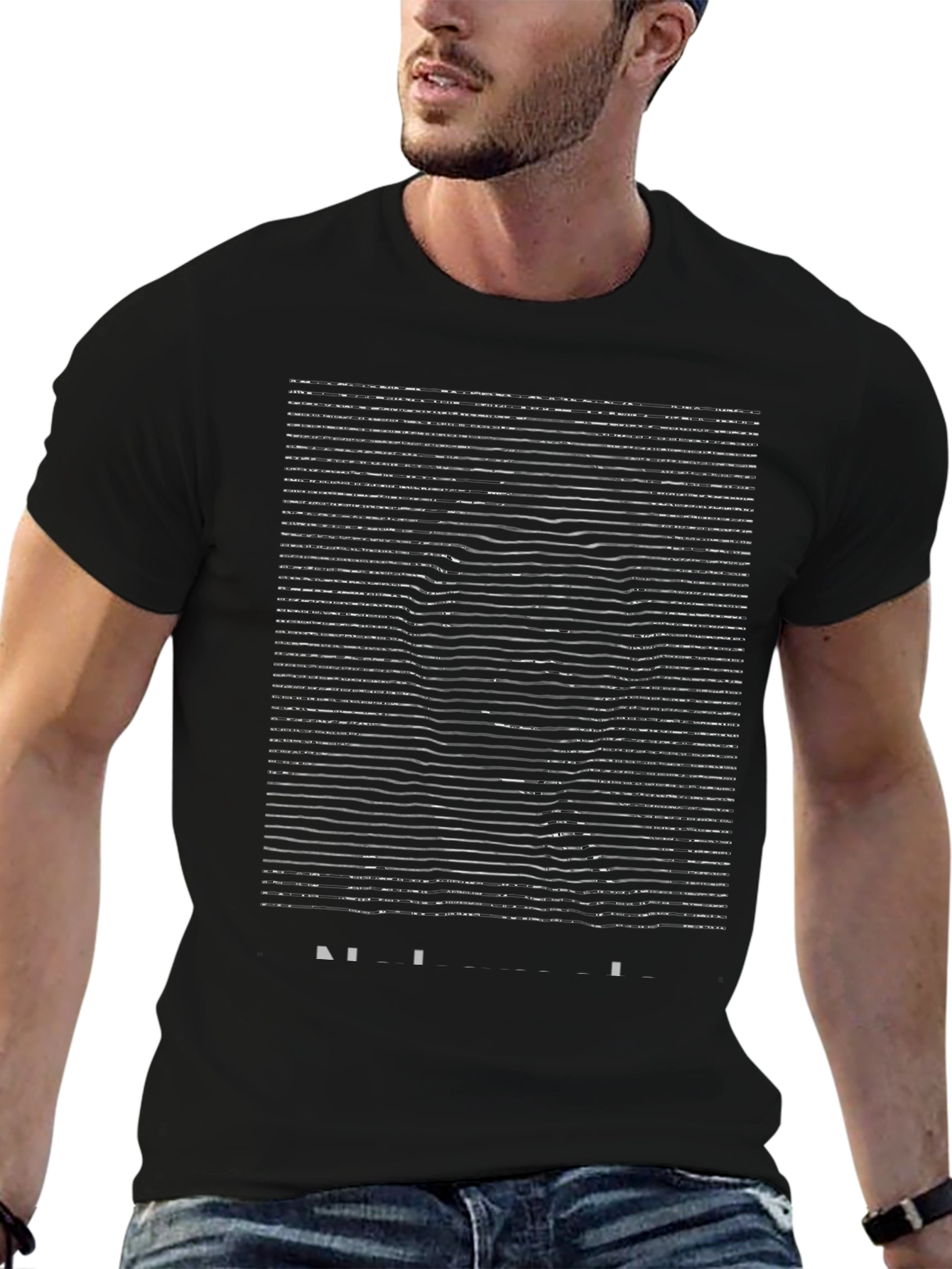 Abstract Portrait Graphic Black T-Shirt