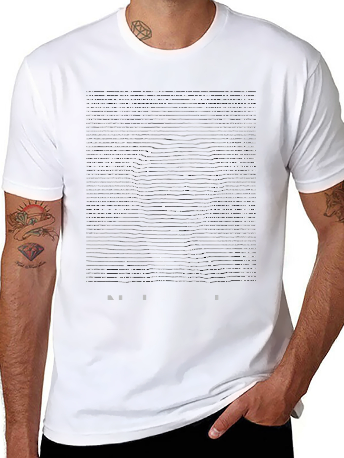 Abstract Portrait Graphic Black T-Shirt