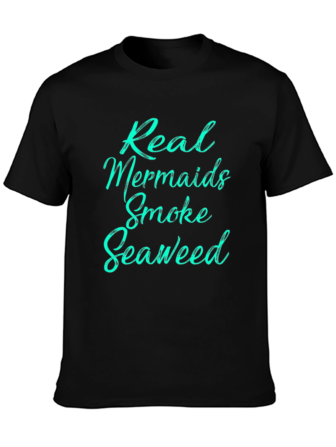 Real Mermaids Smoke Seaweed Black T-Shirt
