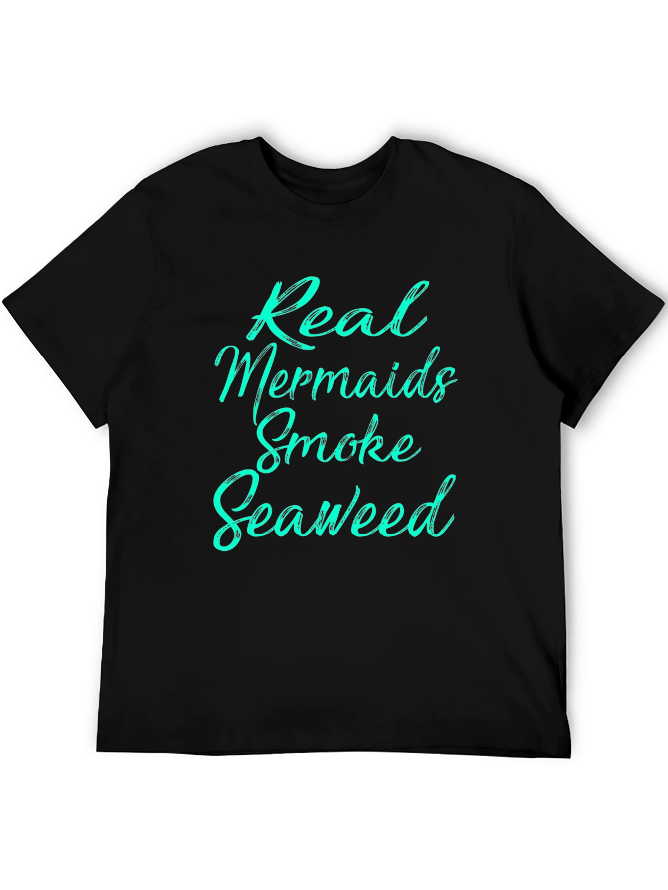Real Mermaids Smoke Seaweed Black T-Shirt