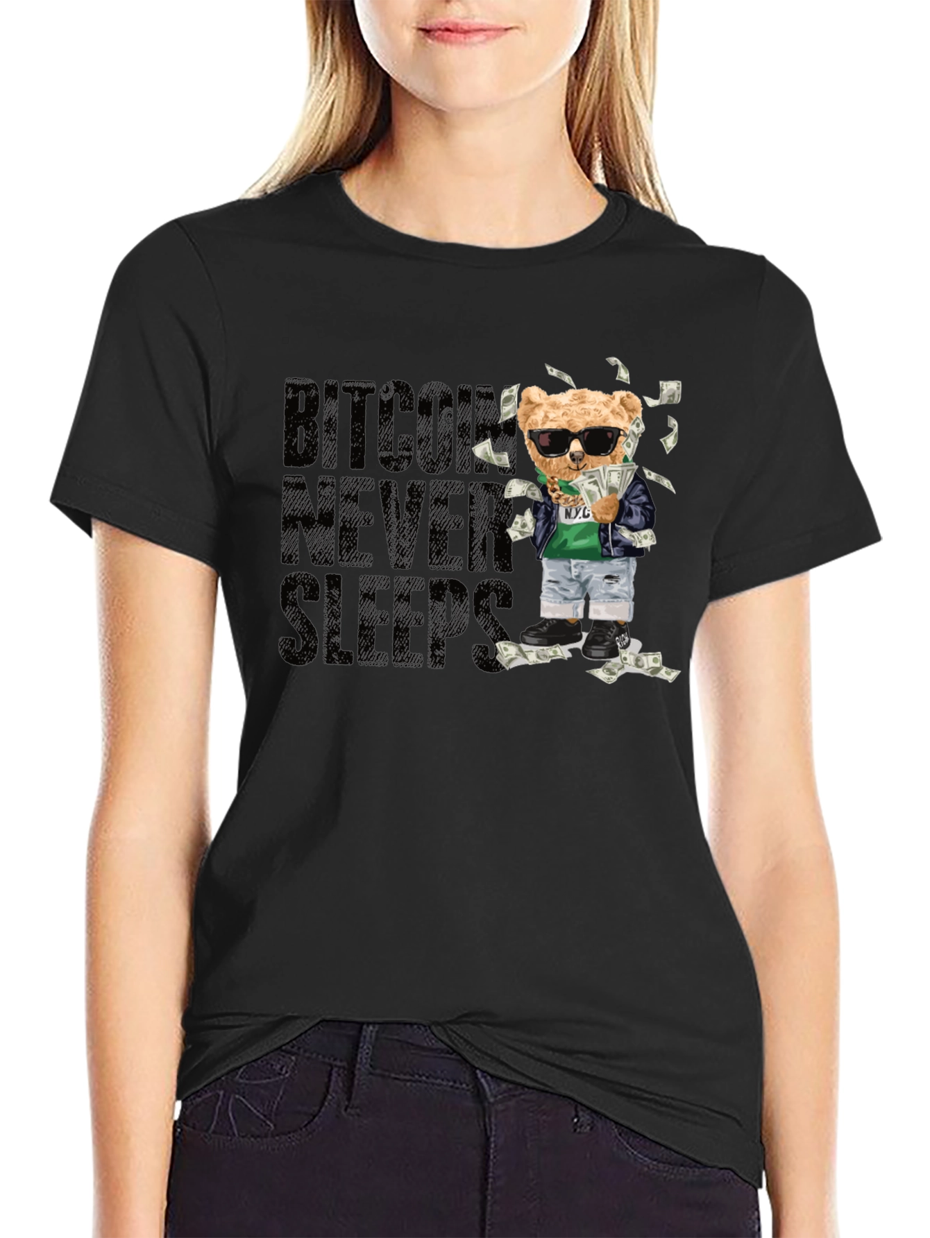 Bitcoin Never Sleeps Graphic Tee