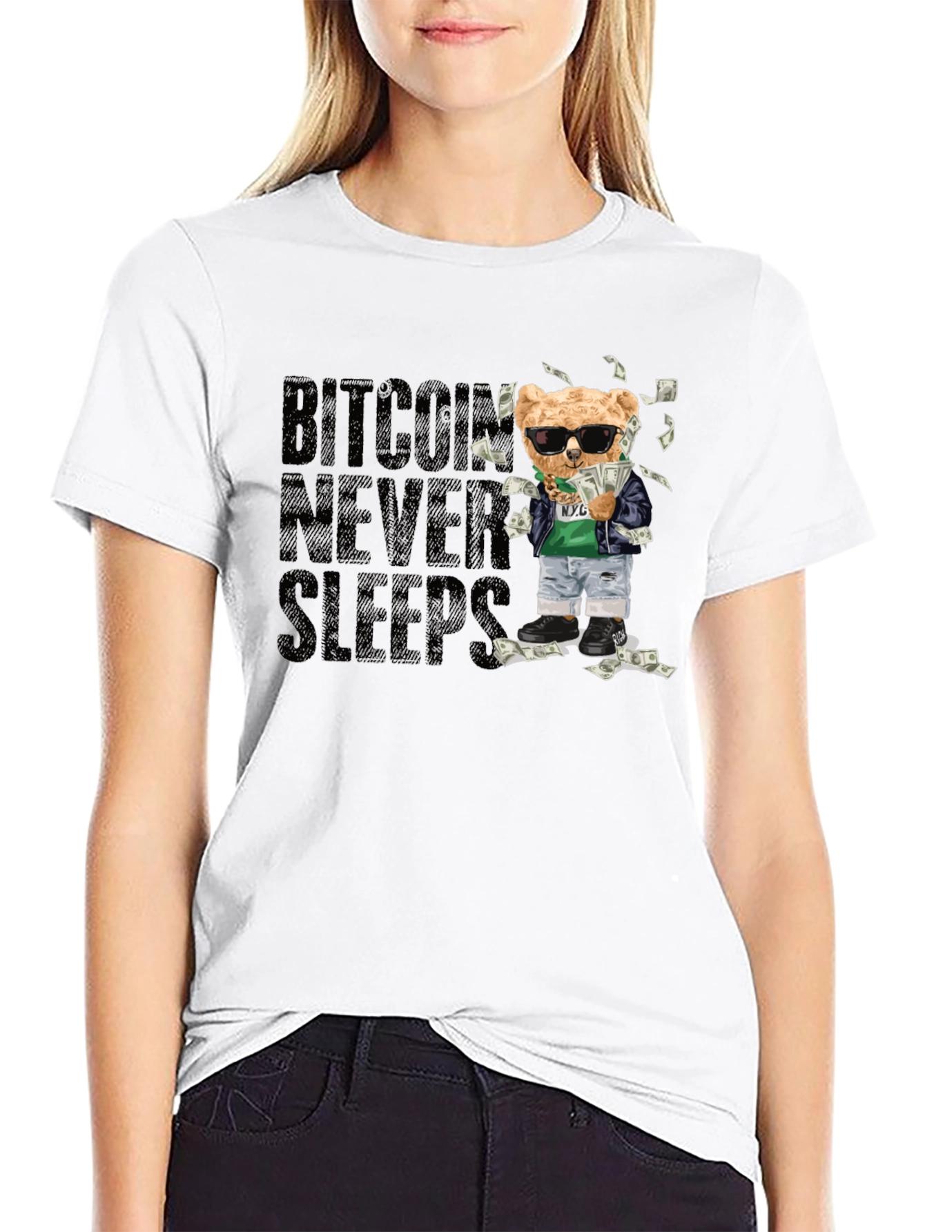 Bitcoin Never Sleeps Graphic Tee