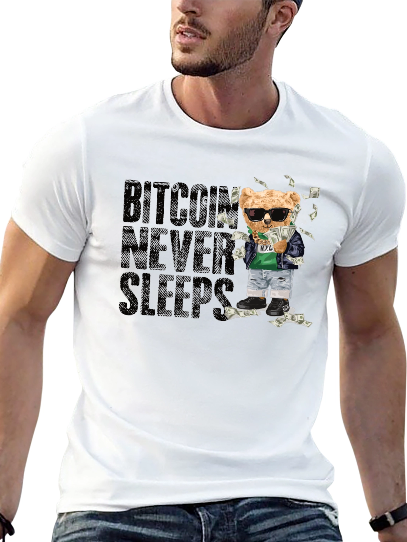 Bitcoin Never Sleeps Graphic Tee