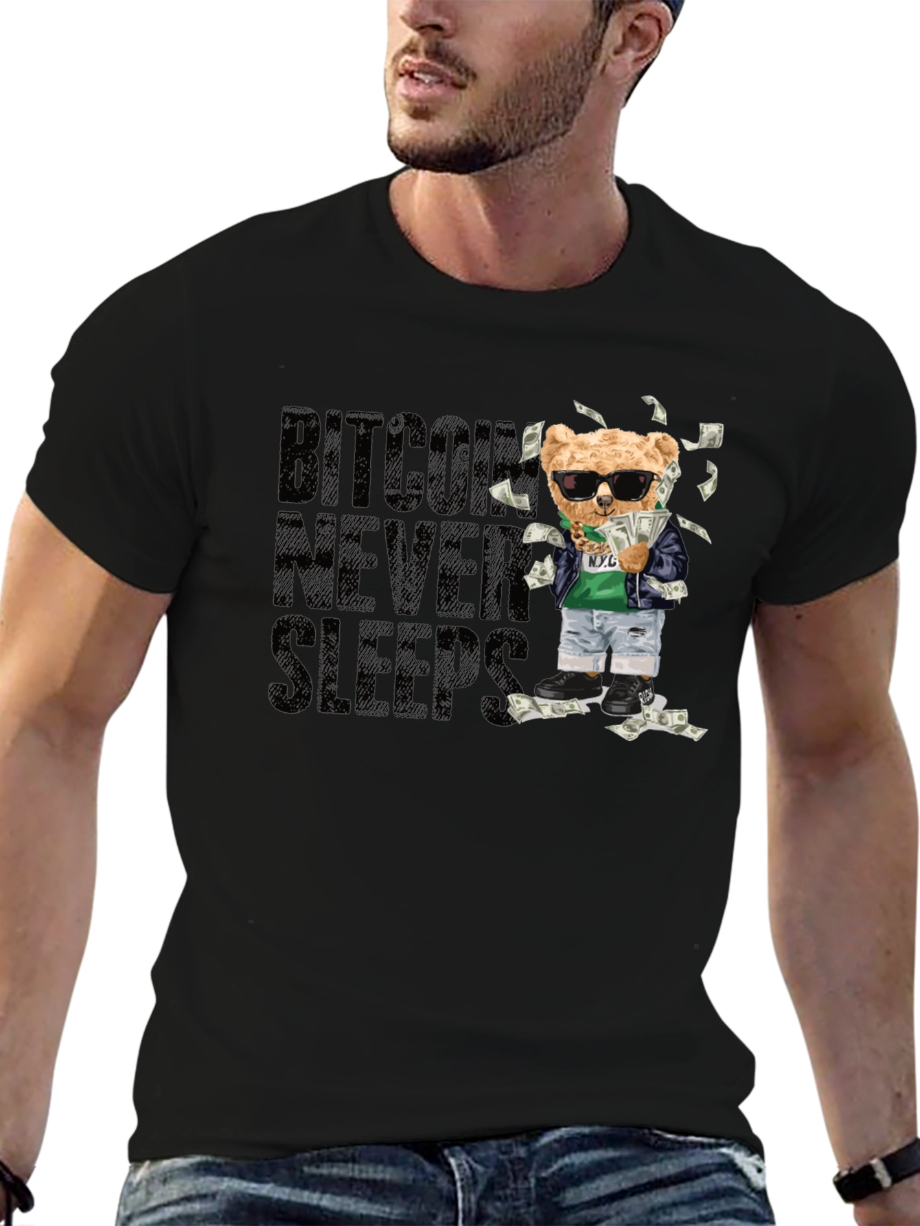 Bitcoin Never Sleeps Graphic Tee