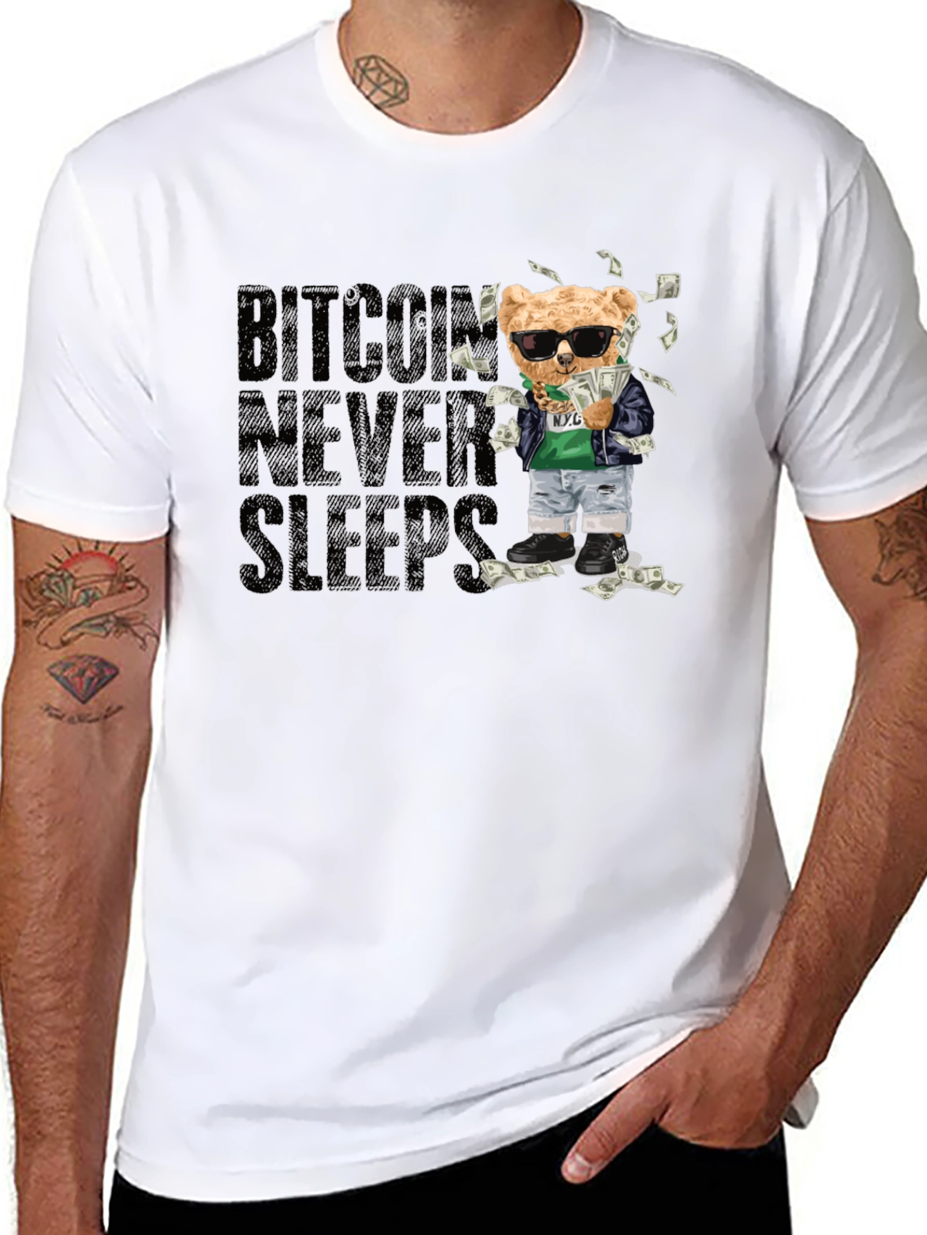 Bitcoin Never Sleeps Graphic Tee