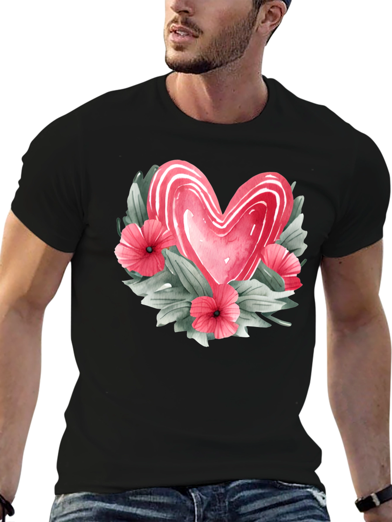Floral Heart Graphic T-Shirt