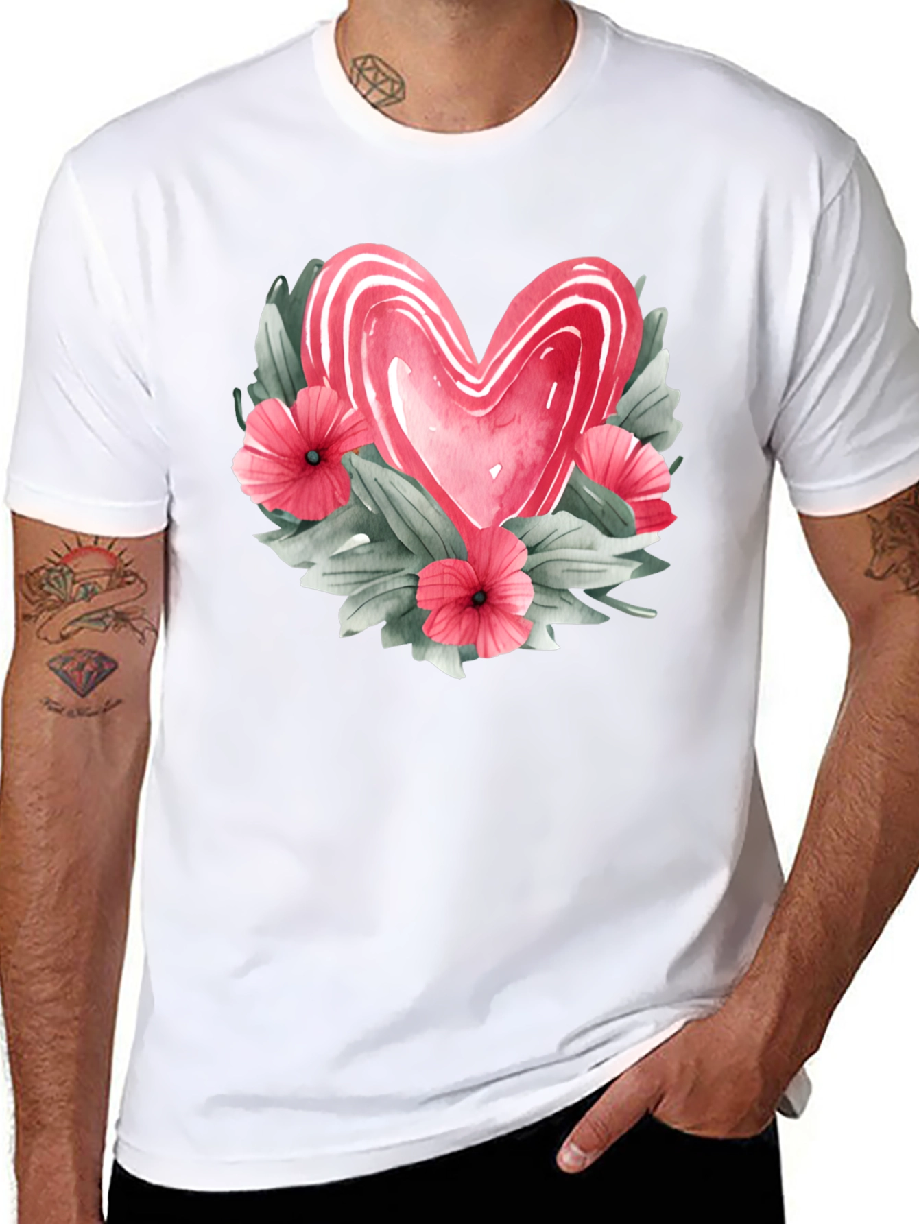 Floral Heart Graphic T-Shirt